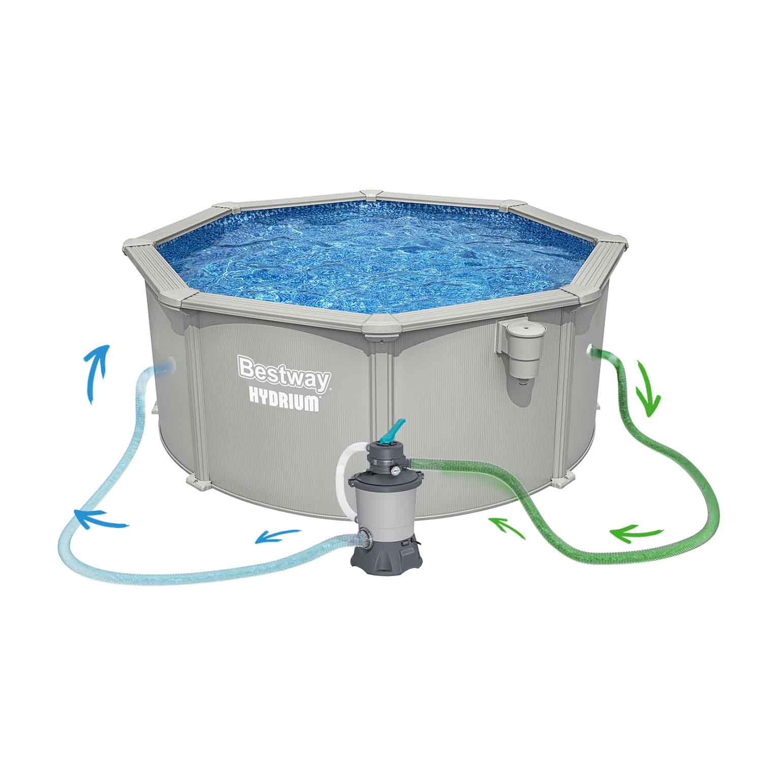 Basen ogrodowy panelowy całoroczny 305 x 122 cm 13w1 Bestawy 56566