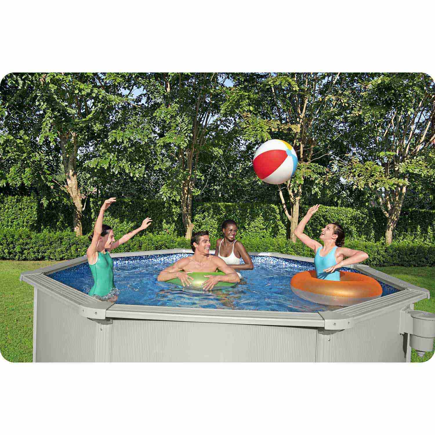 Basen ogrodowy panelowy całoroczny 366 x 122 cm 13w1 Bestawy 56574