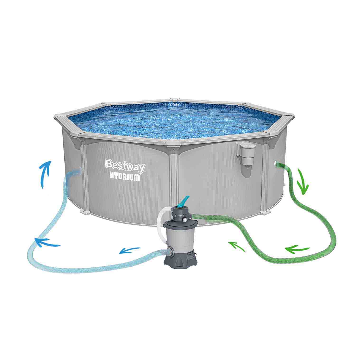 Basen ogrodowy panelowy całoroczny 366 x 122 cm 13w1 Bestawy 56574