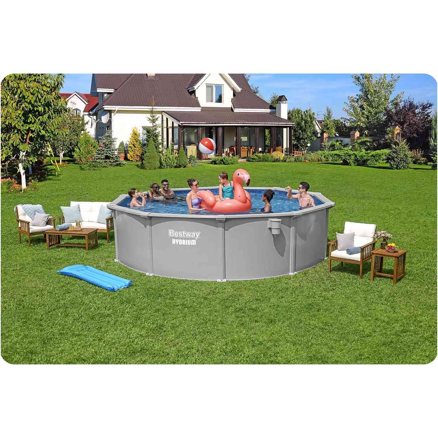  Basen ogrodowy panelowy całoroczny 457 x 122 cm 13w1 Bestawy 56384