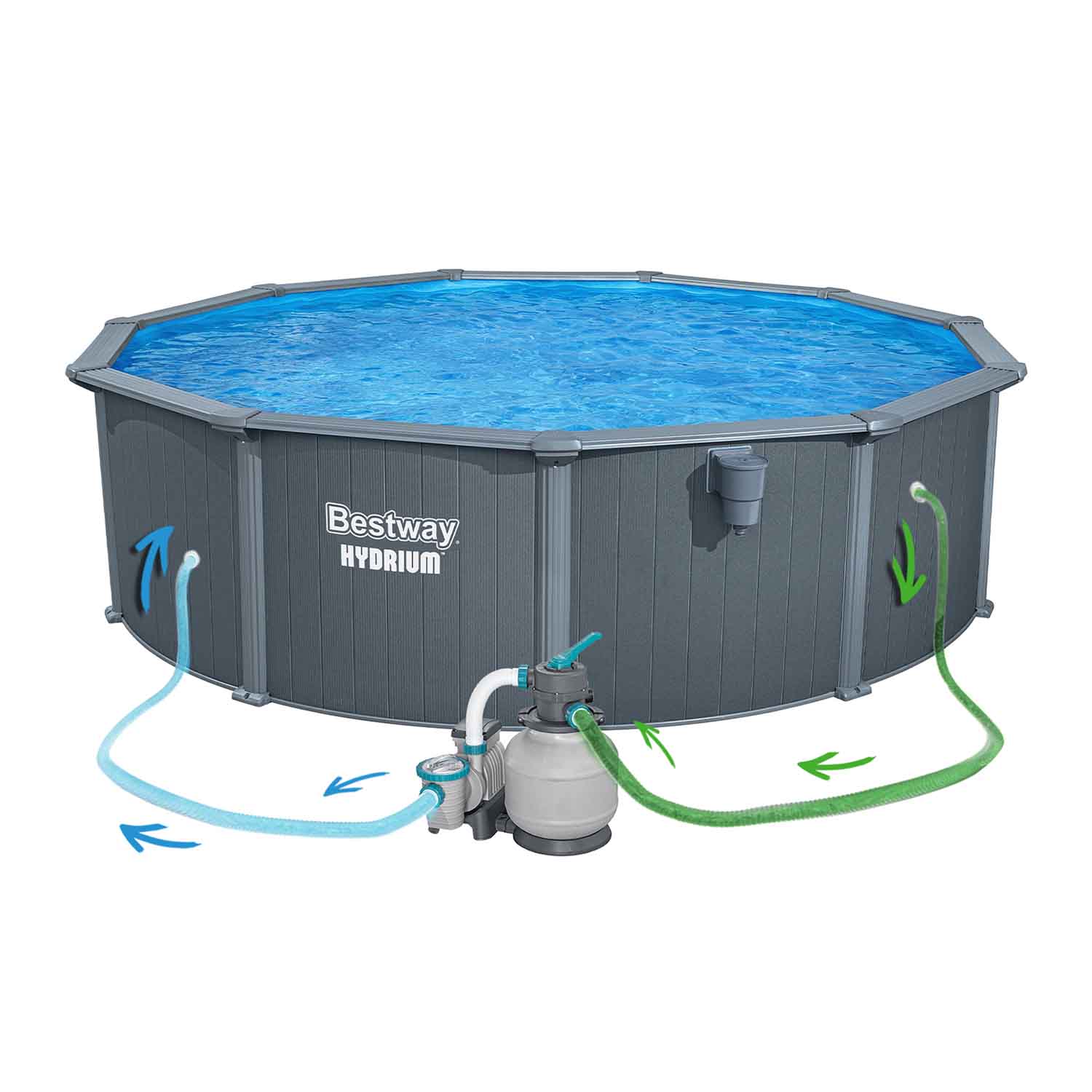 Basen ogrodowy panelowy całoroczny 488 x 132 cm 13w1 Bestawy 561CU