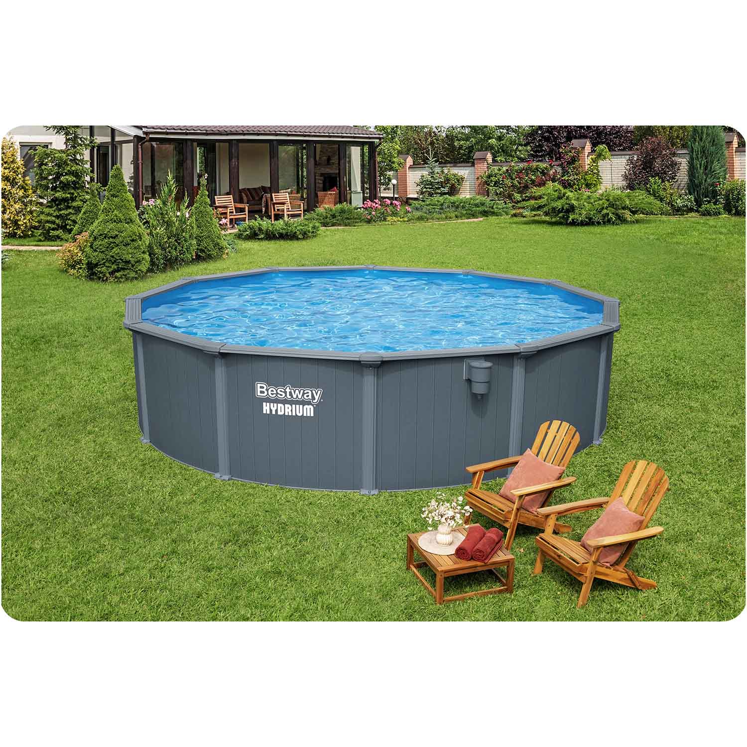 Basen ogrodowy panelowy całoroczny 549 x 132 cm 13w1 Bestawy 561CS