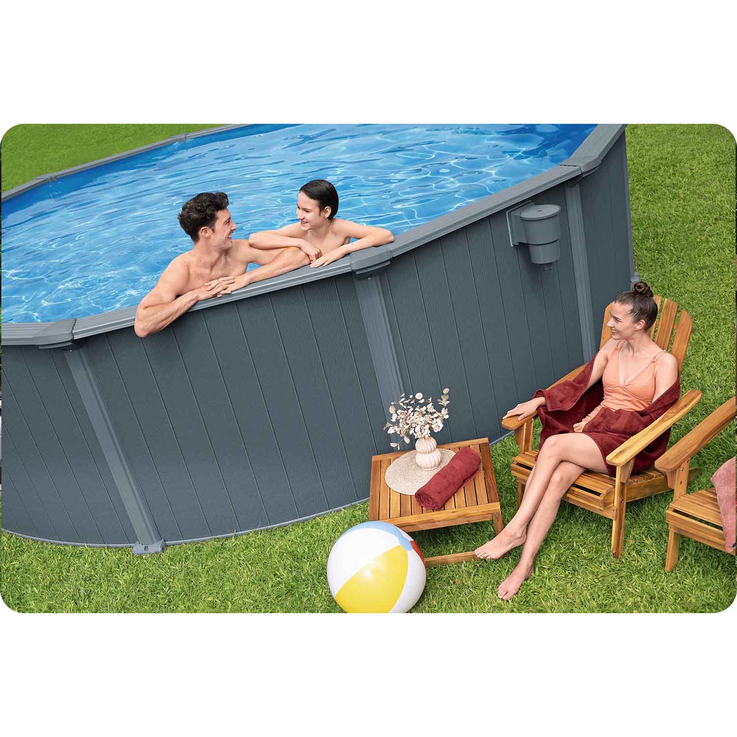 Basen ogrodowy panelowy całoroczny 549 x 132 cm 13w1 Bestawy 561CS