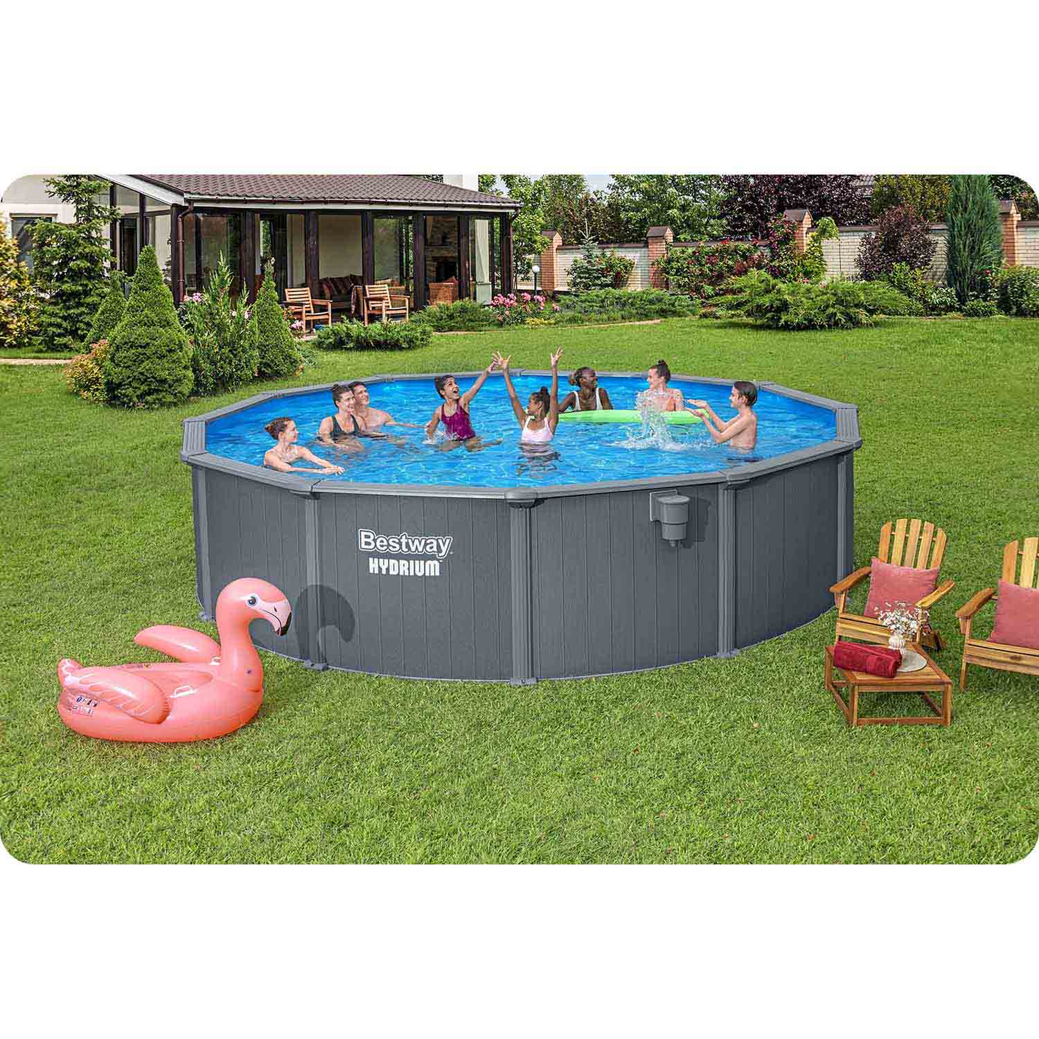 Basen ogrodowy panelowy całoroczny 549 x 132 cm 13w1 Bestawy 561CS