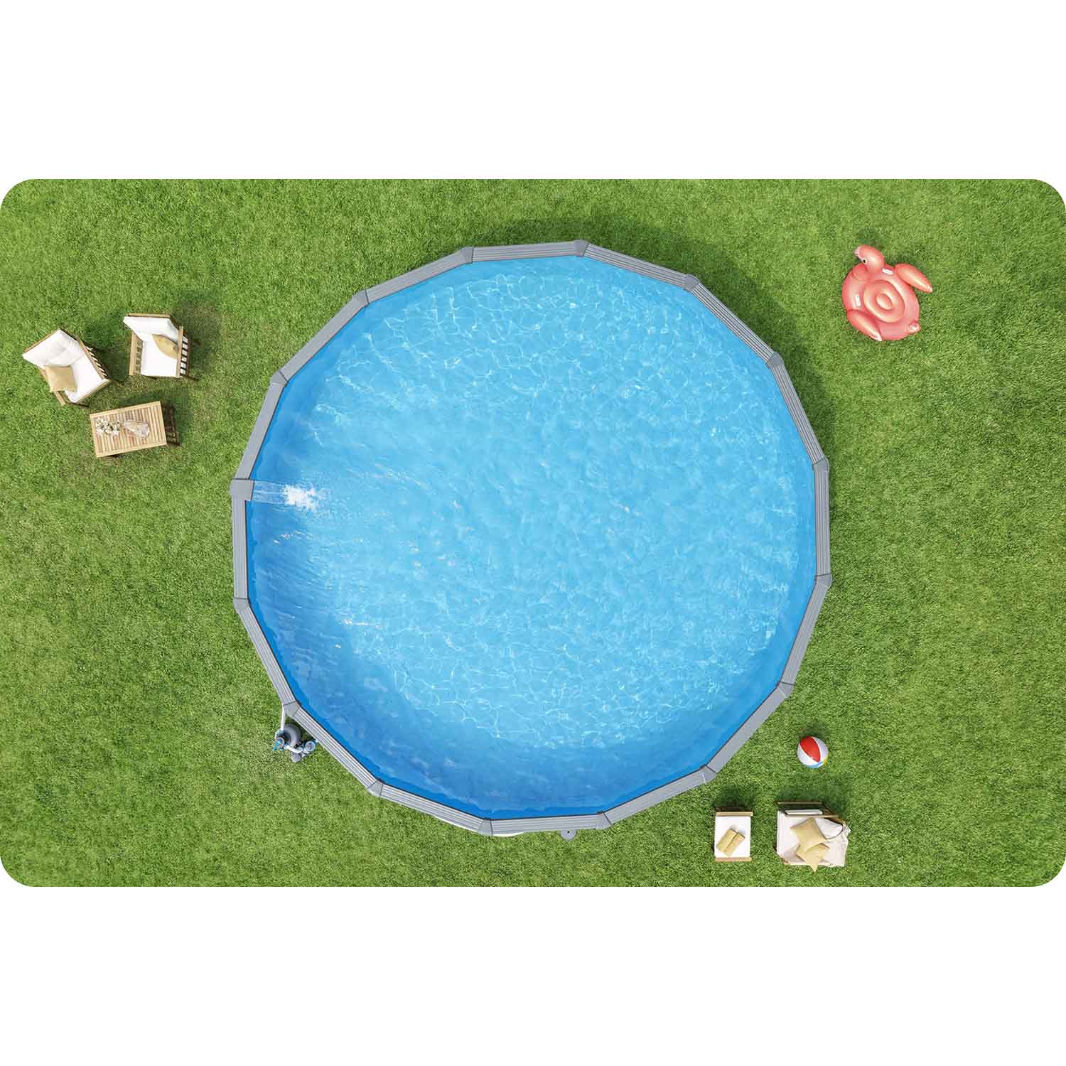 Basen ogrodowy panelowy całoroczny 732 x 132 cm 13w1 Bestawy 561RP