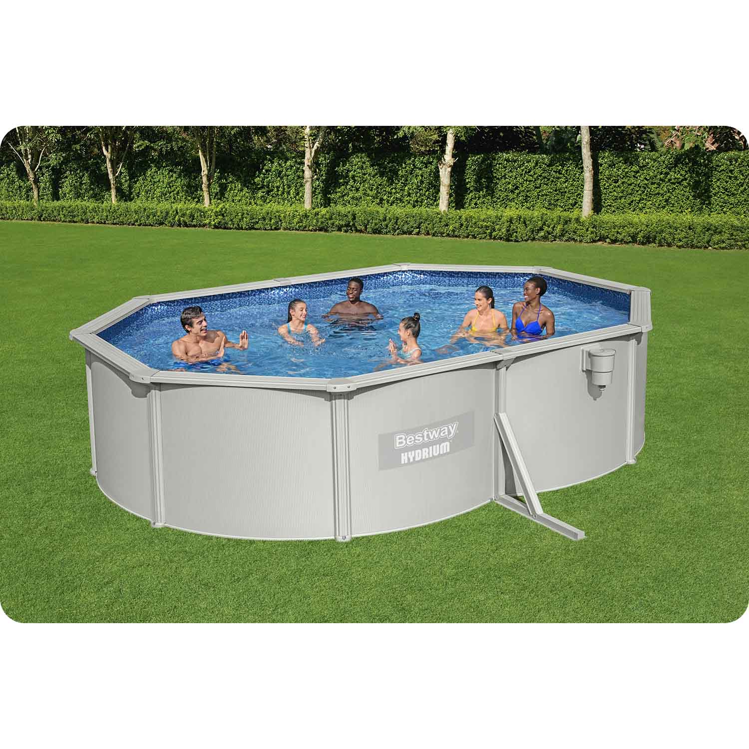 Basen ogrodowy panelowy całoroczny 500x366x122 cm 13w1 Bestawy 56586