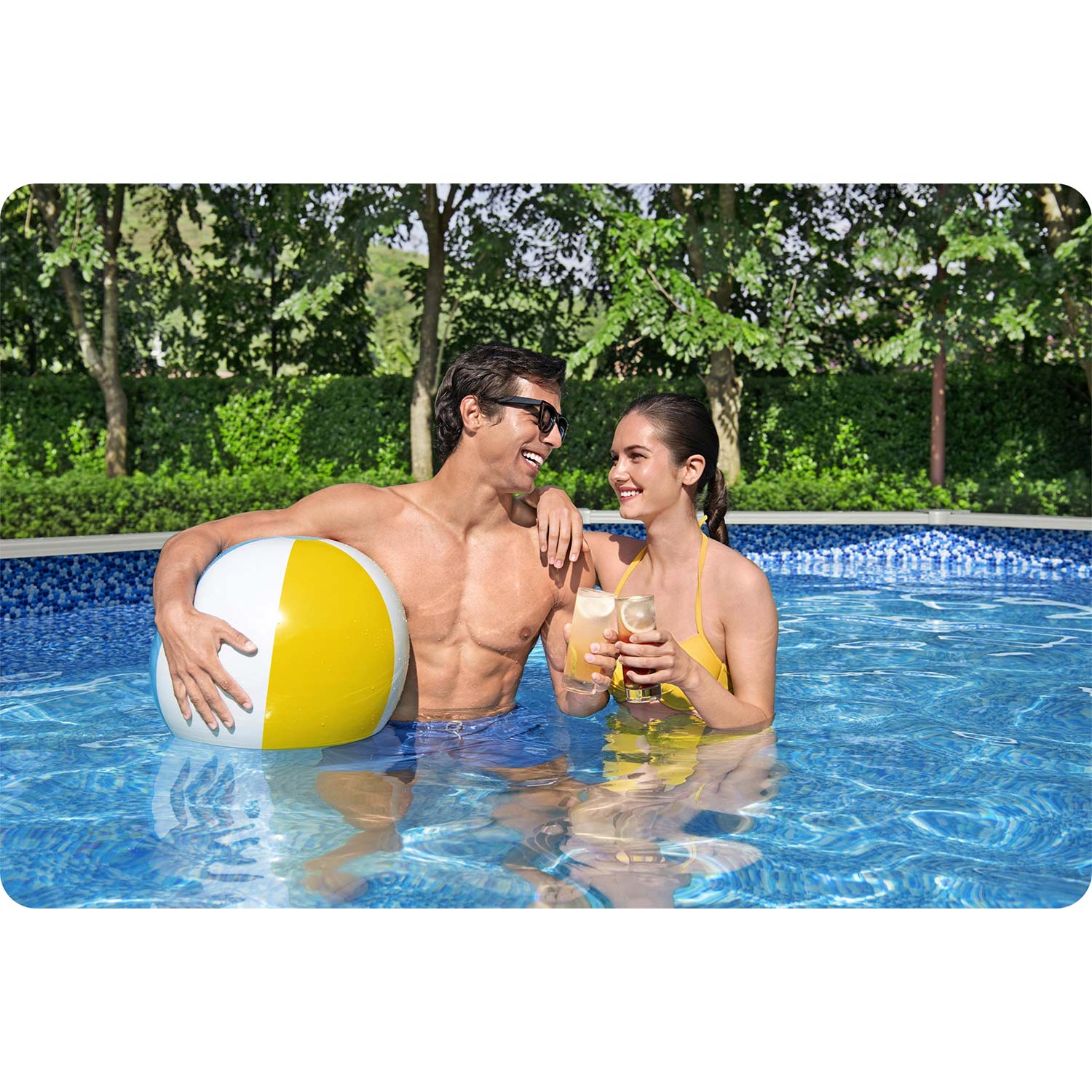 Basen ogrodowy panelowy całoroczny 610x366x122 cm 13w1 Bestawy 56369