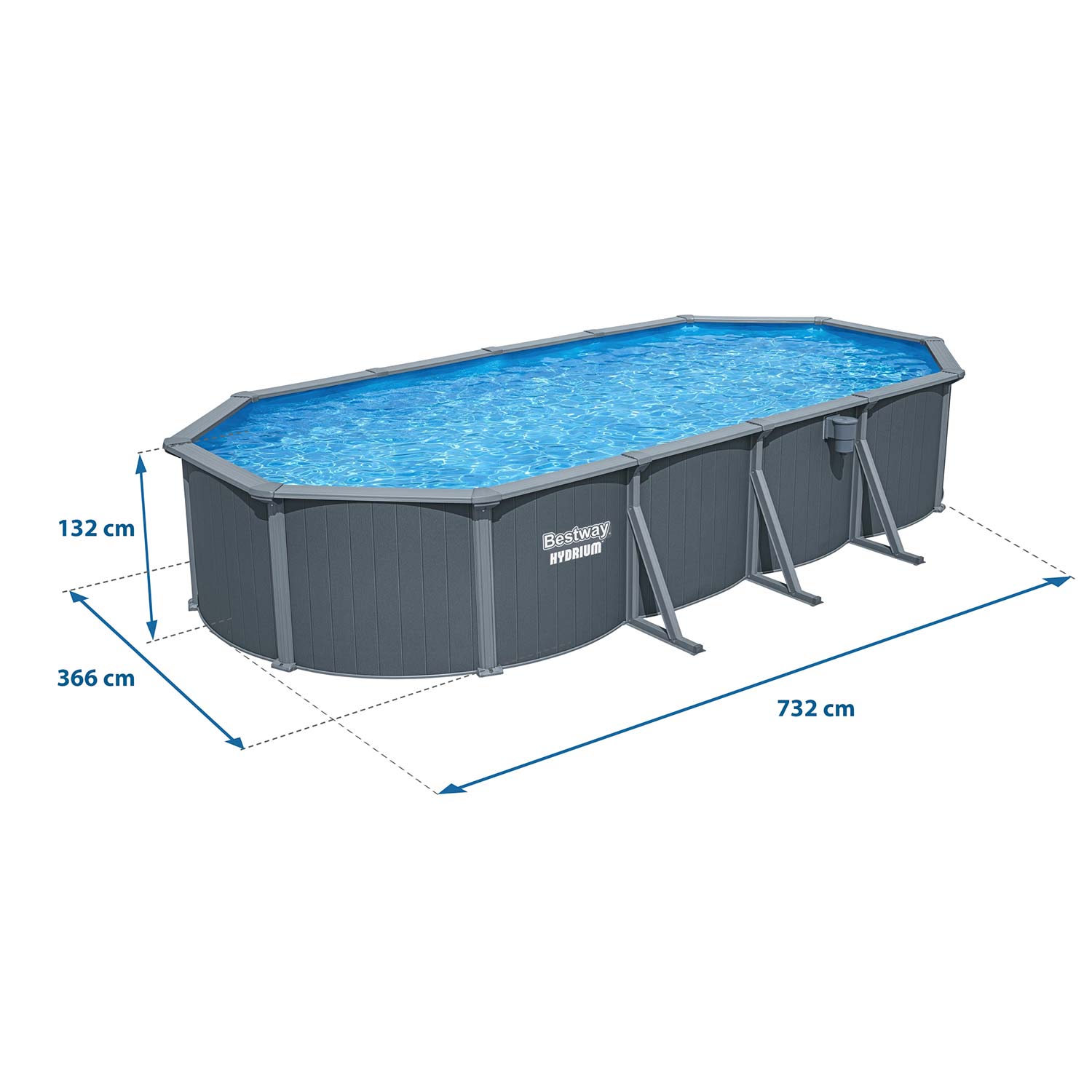 Basen ogrodowy panelowy całoroczny 732x366x132 cm 13w1 Bestawy 561CW