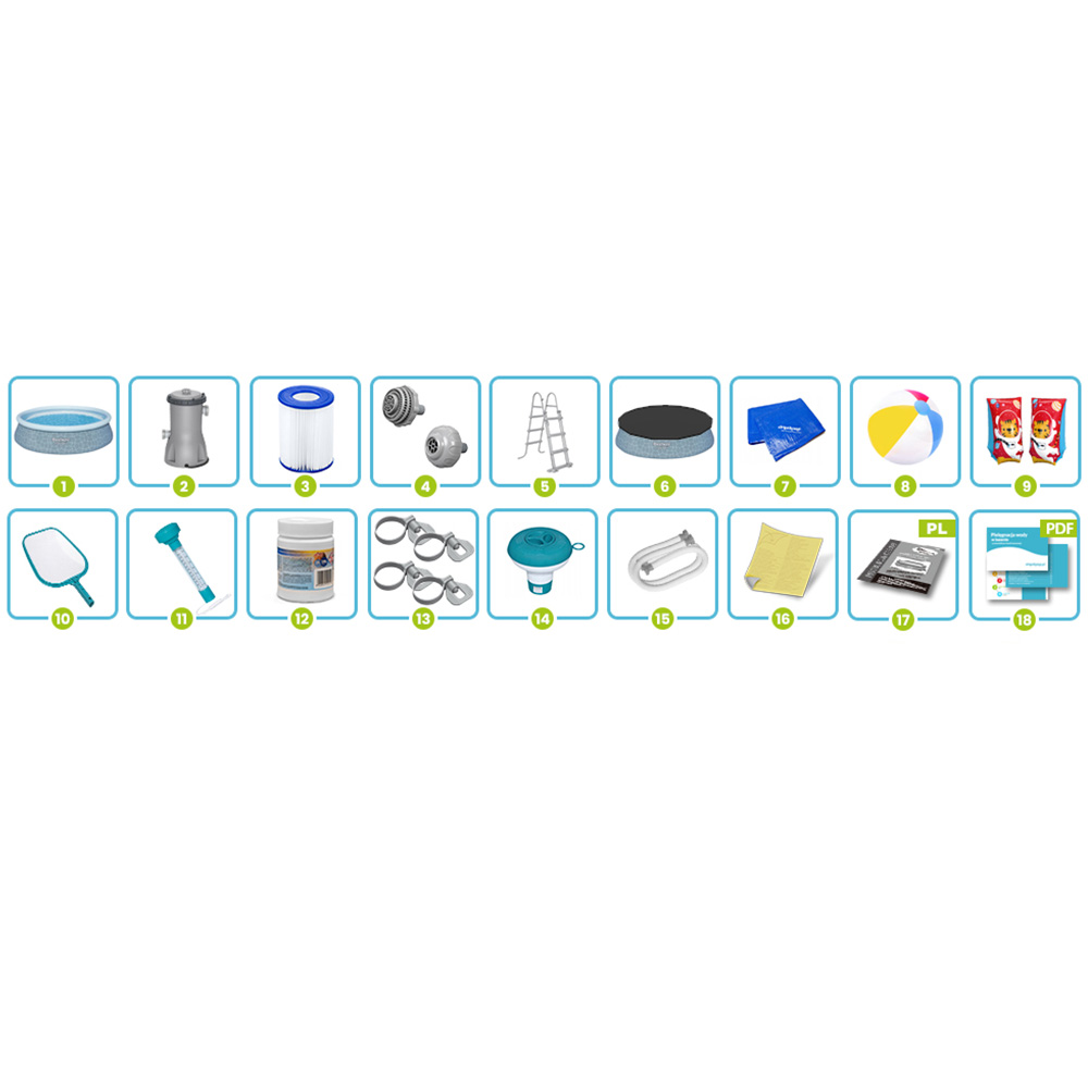 Basen ogrodowy rozporowy 457 x 107 cm 18w1 Bestway 57372