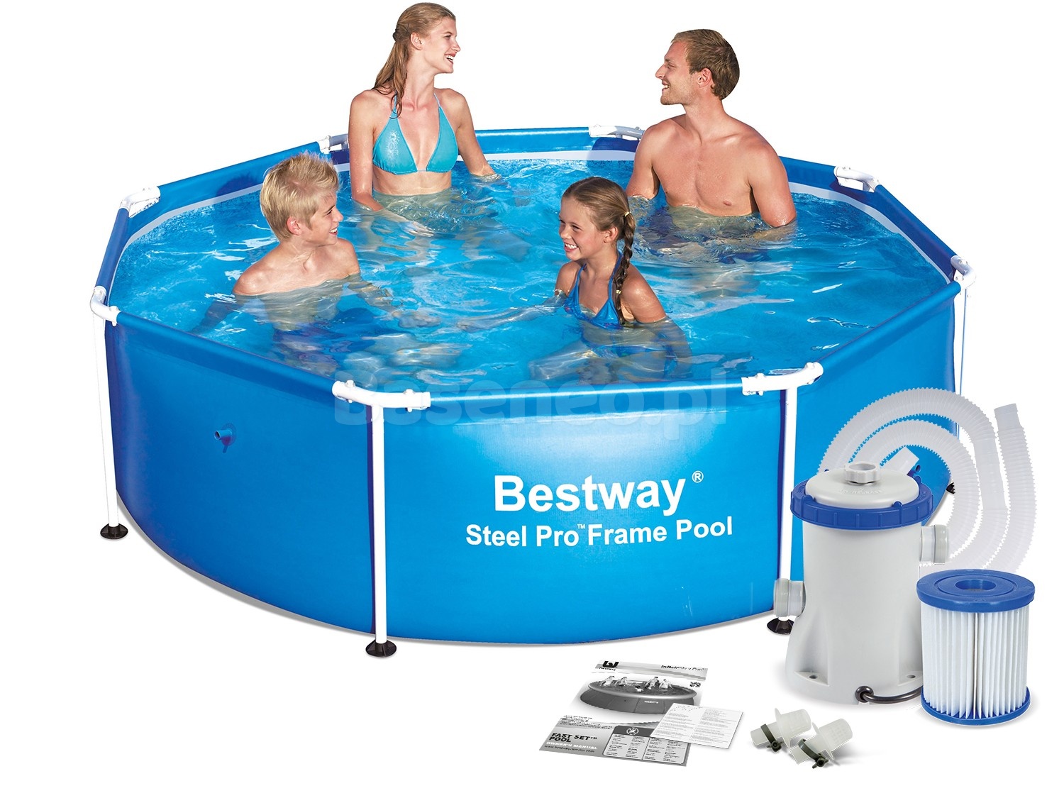 Basen ogrodowy stelażowy 244 x 61 cm 3w1 Bestway 56431