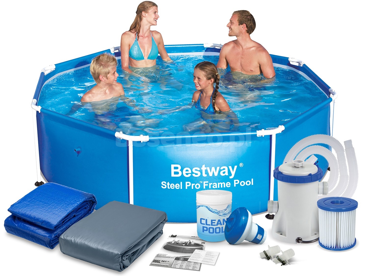 Basen ogrodowy stelażowy 244 x 61 cm 7w1 Bestway 56431