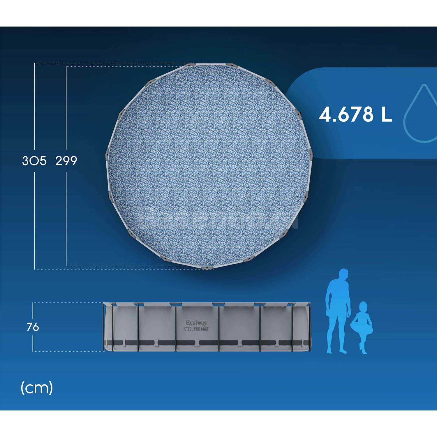 Basen ogrodowy stelażowy 305 x 76 cm 5w1 Bestway 56406