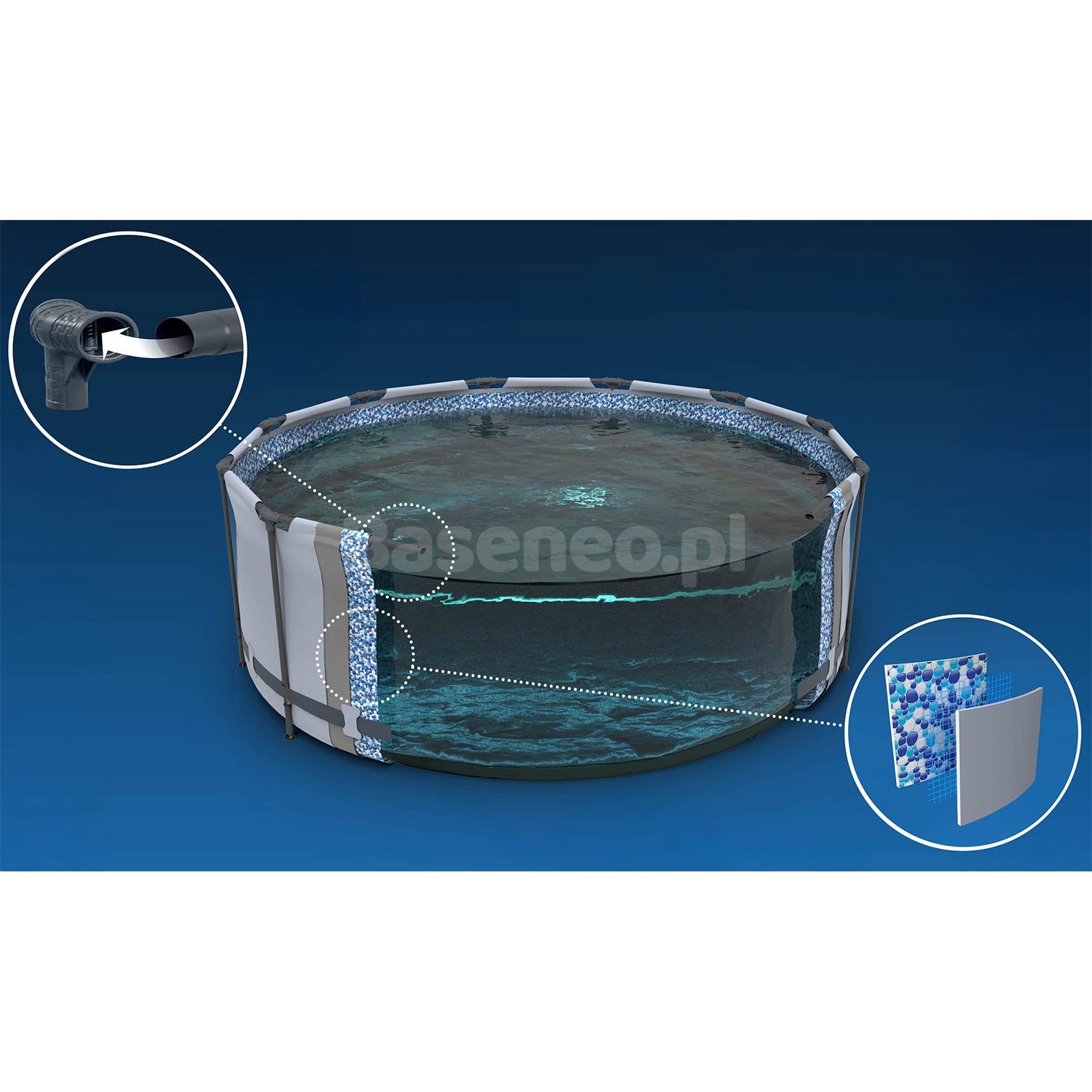 Basen ogrodowy stelażowy 305 x 76 cm 9w1 Bestway 56408