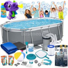Basen ogrodowy stelażowy 305 x 200 x 84 cm 17w1 Bestway 5614A + maszynka do baniek GRATIS
