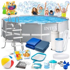 Basen ogrodowy stelażowy 366 x 99 cm 17w1 INTEX 26716 + maszynka do baniek GRATIS