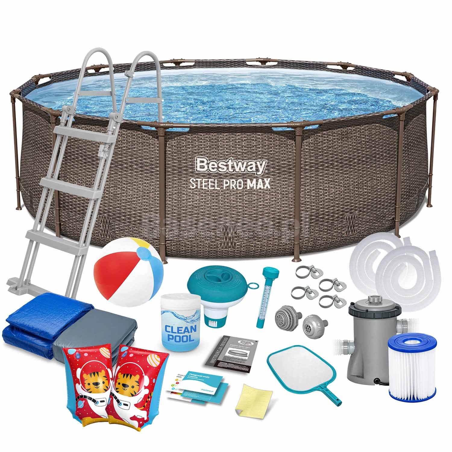 Basen ogrodowy stelażowy 366 x 100 cm 18w1 Bestway 56709