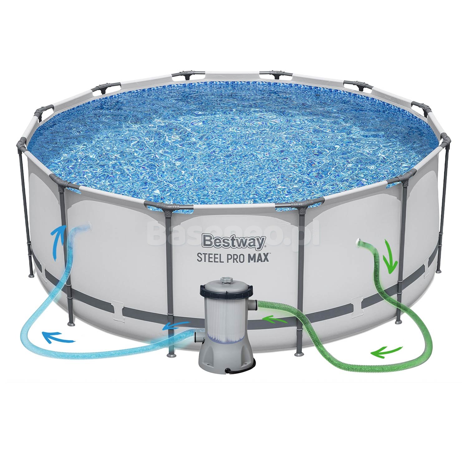 Basen ogrodowy stelażowy 366 x 122 cm 18w1 Bestway 56420 + maszynka do baniek GRATIS