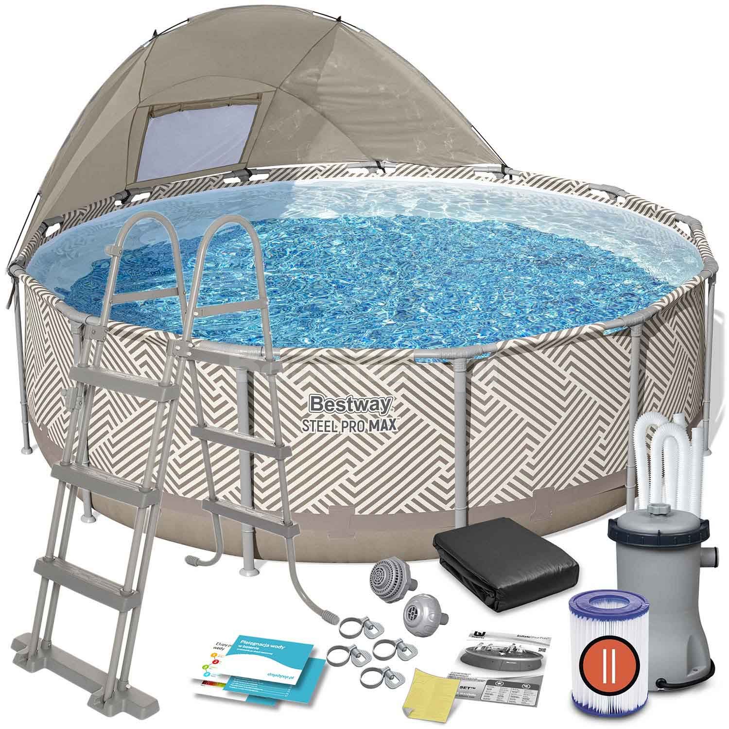 Basen ogrodowy stelażowy 396 x 107 cm 11w1 Bestway 561FY