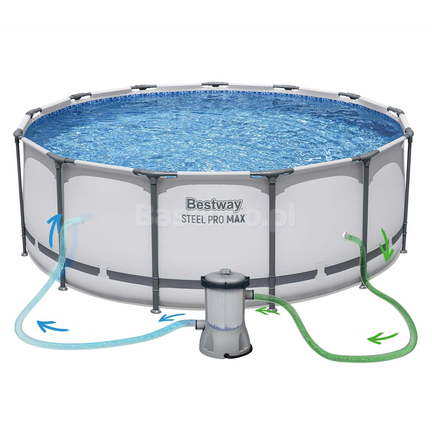 Basen ogrodowy stelażowy 396 x 122 cm 11w1 Bestway 5618W