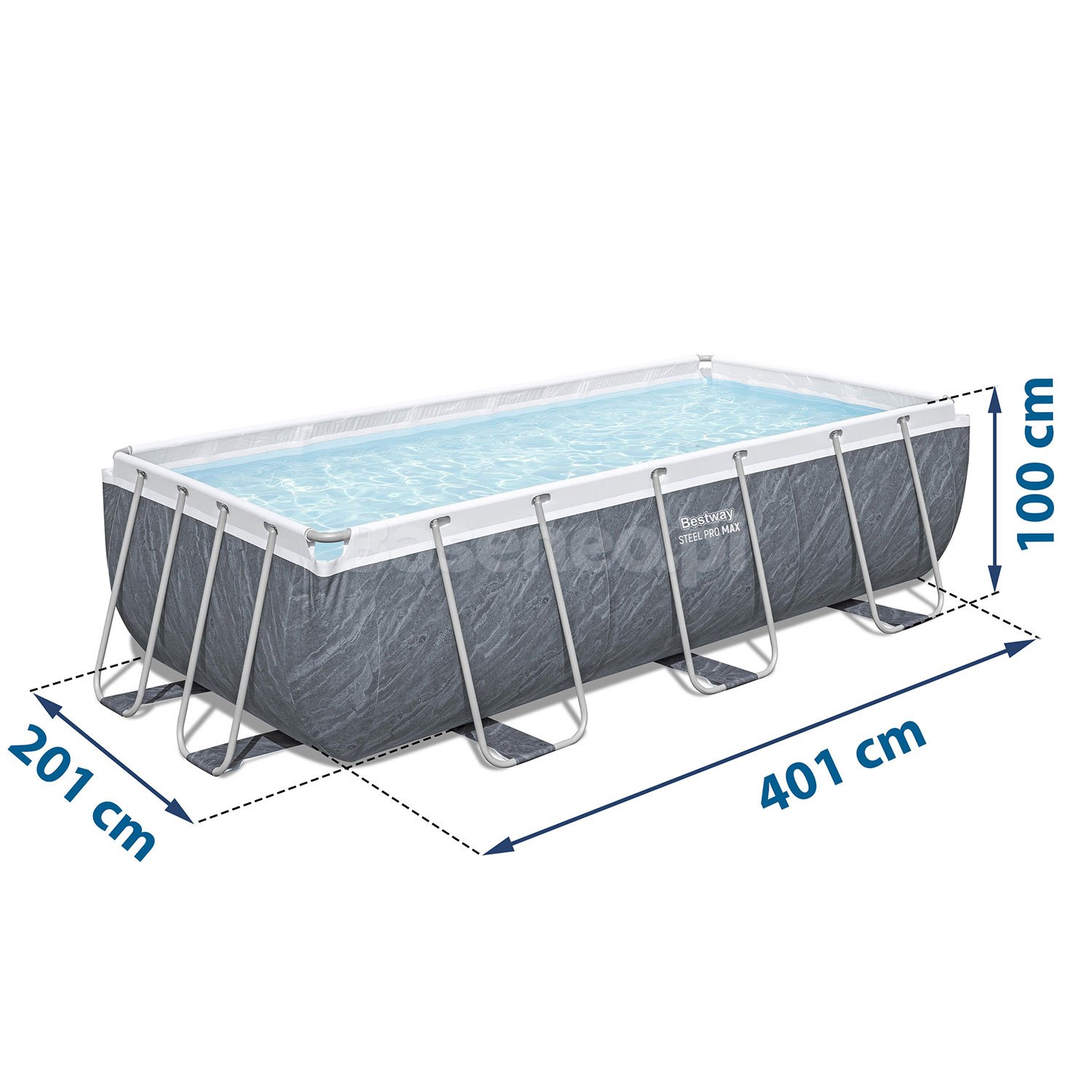 Basen ogrodowy stelażowy 404 x 201 x 100 cm 18w1 Bestway 56721