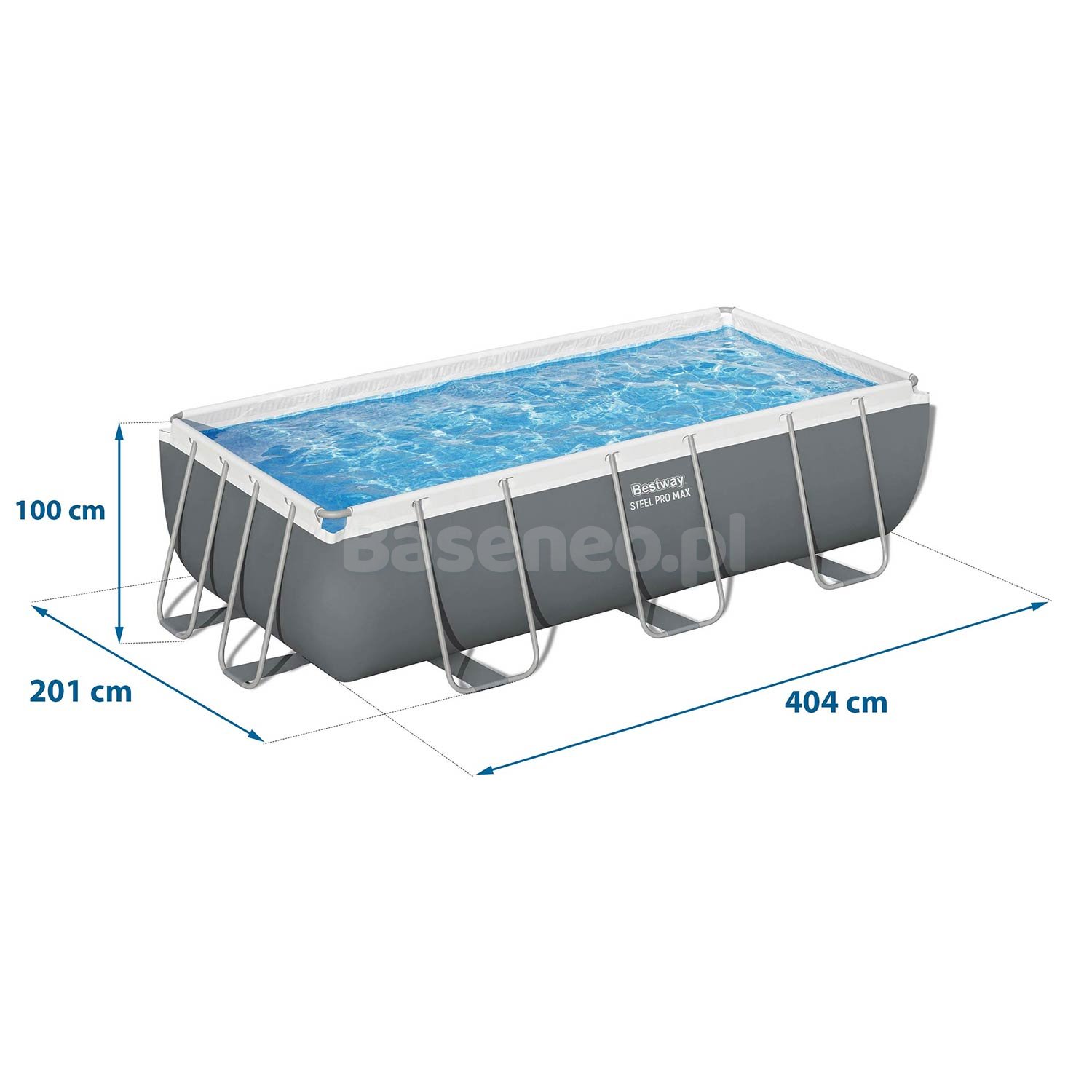 Basen ogrodowy stelażowy 404 x 201 x 100 cm 11w1 56442 Bestway 