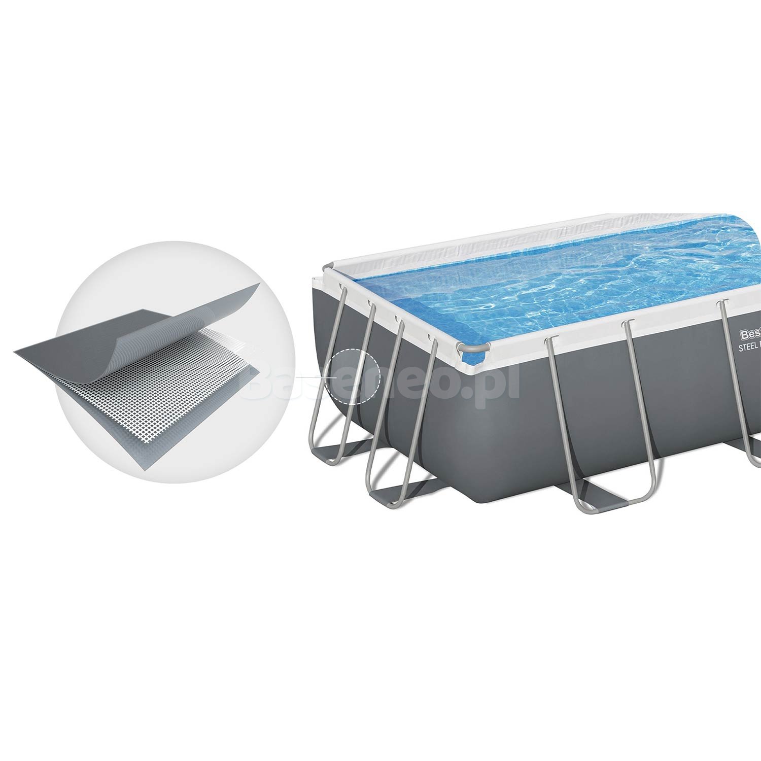 Basen ogrodowy stelażowy 404 x 201 x 100 cm 18w1 56442 Bestway 