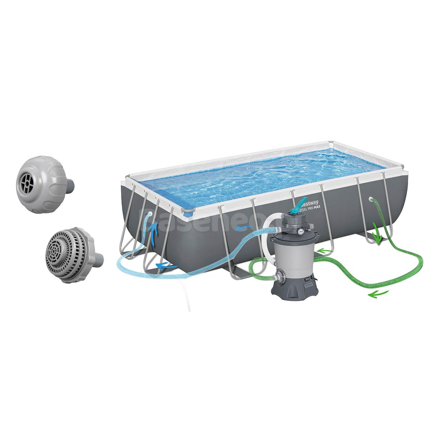 Basen ogrodowy stelażowy 404 x 201 x 100 cm 18w1 56442 Bestway 