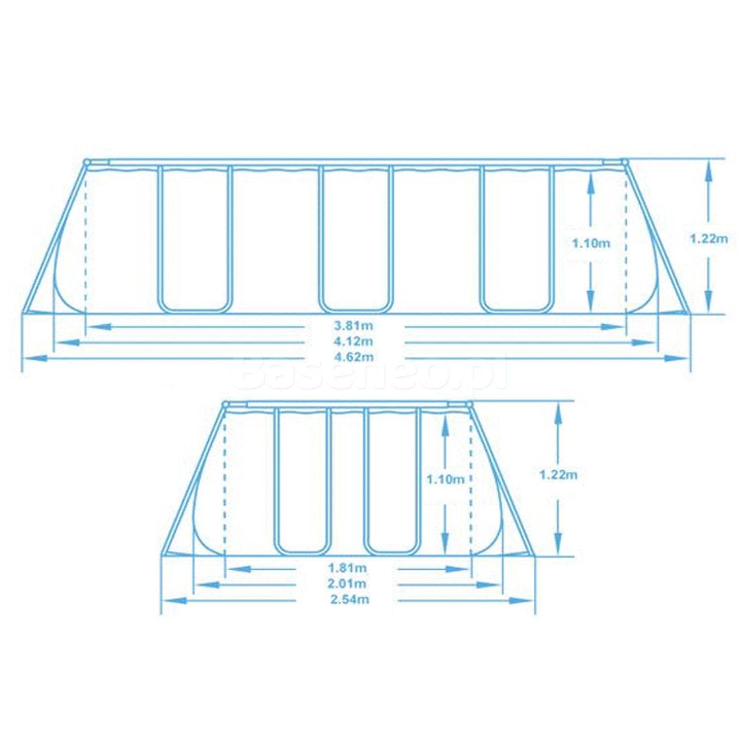 Basen ogrodowy stelażowy 412x201x122cm 18w1 Bestway 56456ND