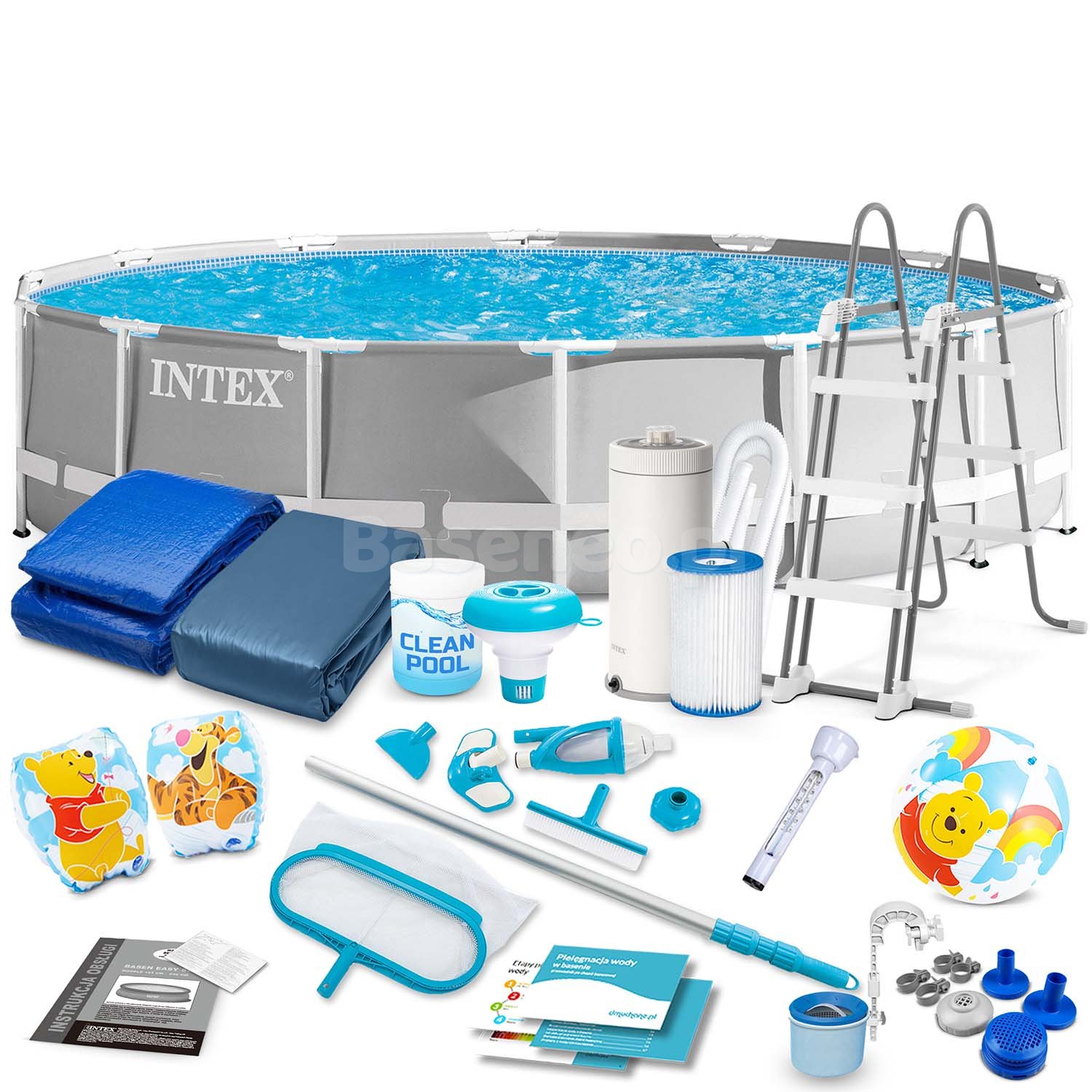 Basen ogrodowy stelażowy 427 x 107 x 107 zestaw 21w1 INTEX 26720