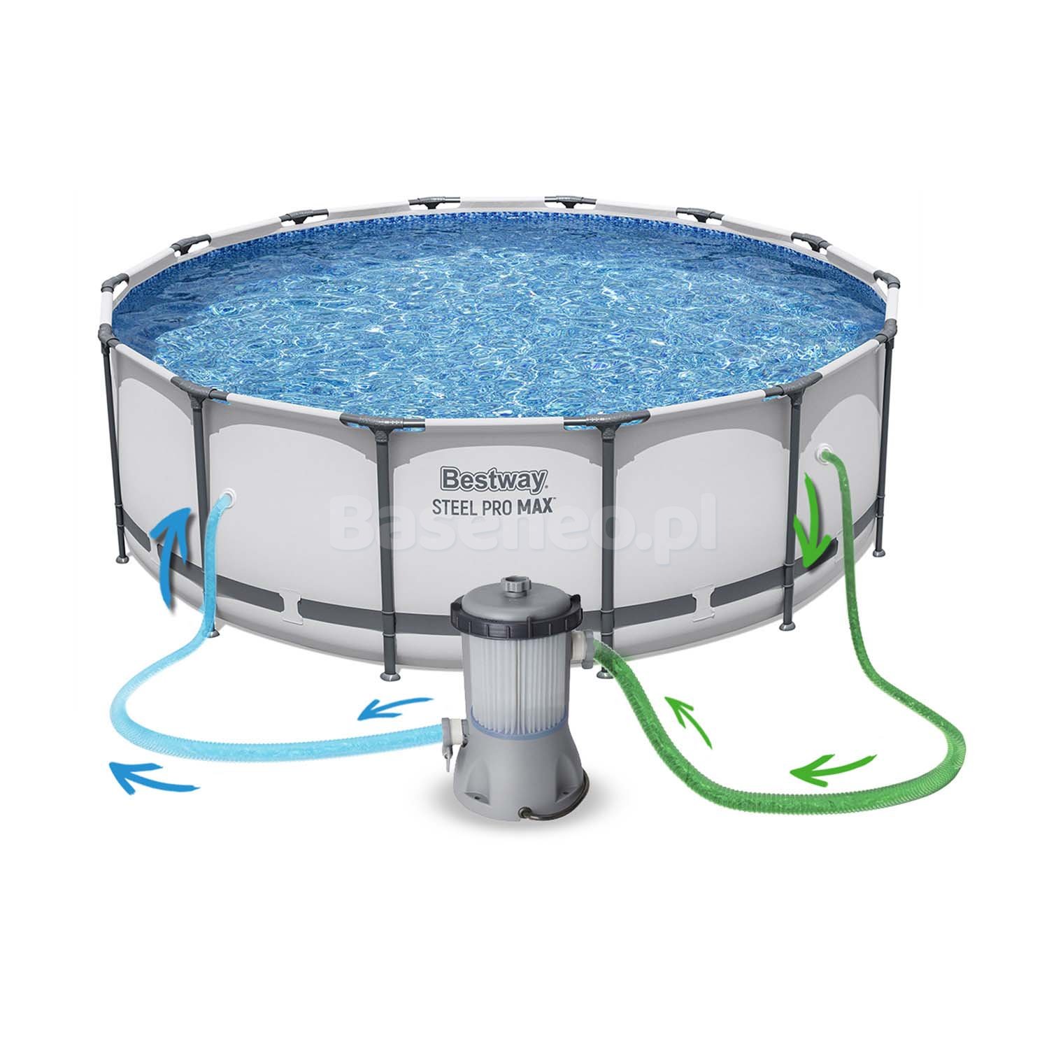 Basen ogrodowy stelażowy 427 x 122 cm 12w1 Bestway 5612X