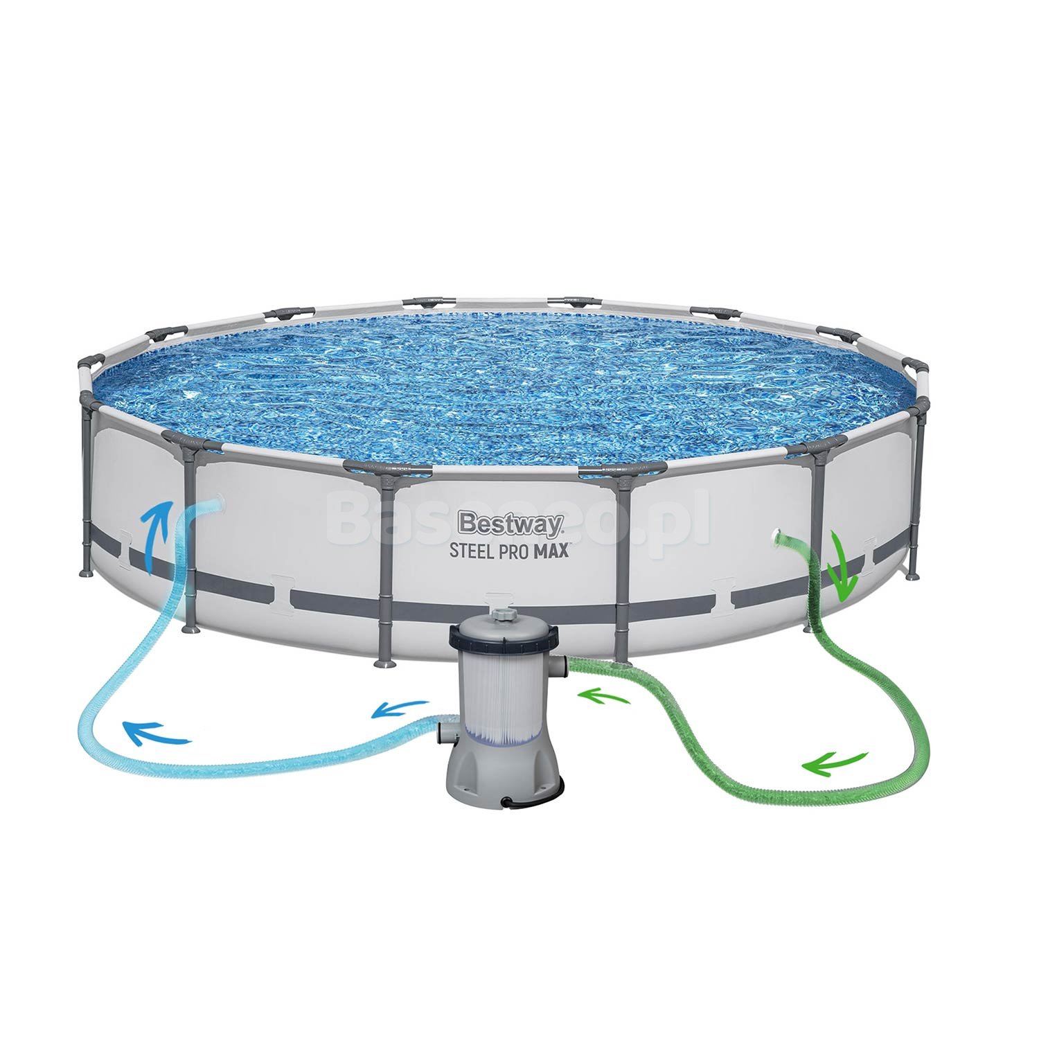 Basen ogrodowy stelażowy 427 x 84 cm 17w1 Bestway 56595 + maszynka do baniek GRATIS