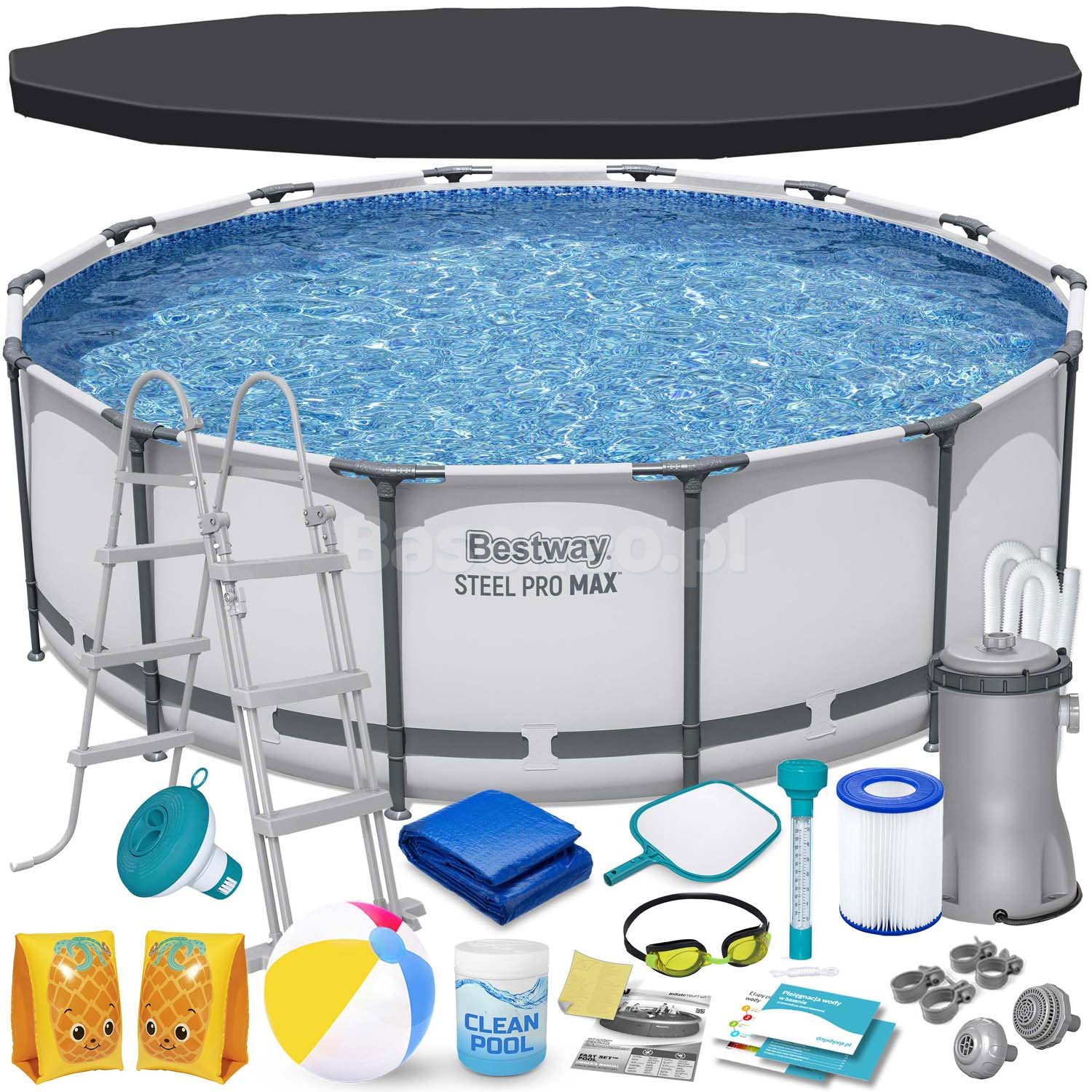 Basen ogrodowy stelażowy 427 x 122 cm 19w1 Bestway 5612X