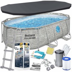 Basen ogrodowy stelażowy 427 x 250 x 100 cm 12w1 Bestway 56714N