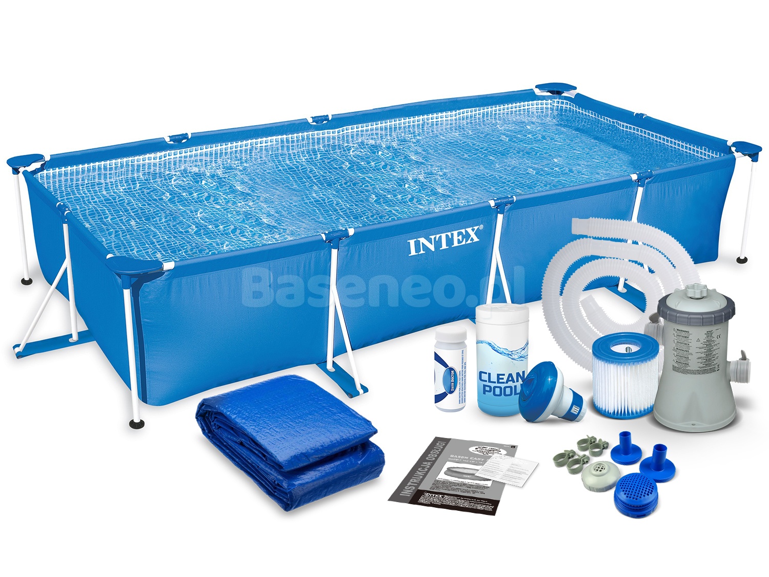 Basen ogrodowy stelażowy 450 x 220 x 84 cm 7w1a INTEX 28273