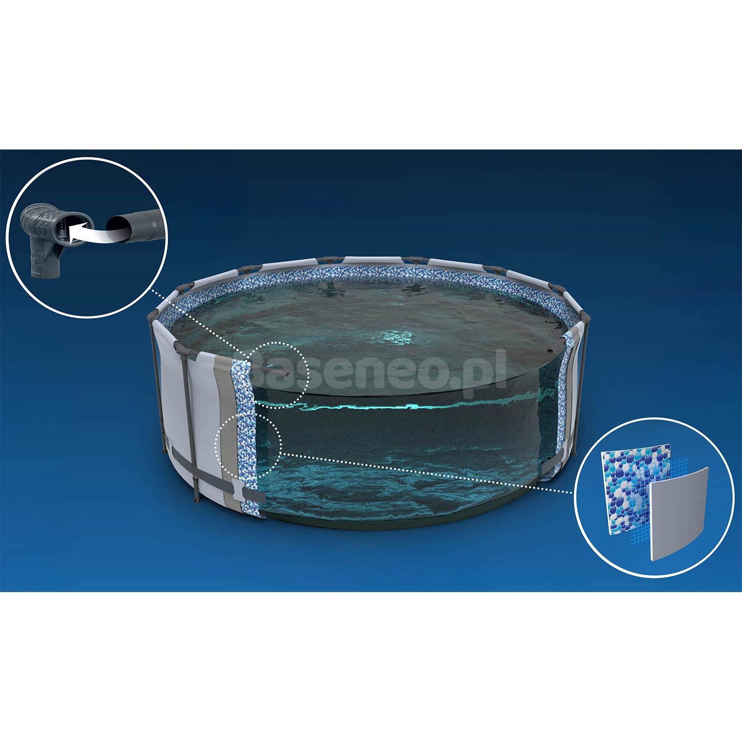 Basen ogrodowy stelażowy 488 x 122 cm 19w1 Bestway 5612Z