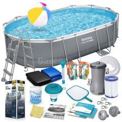 Basen ogrodowy stelażowy 488 x 305 x 107 cm 18w1 Bestway 56448