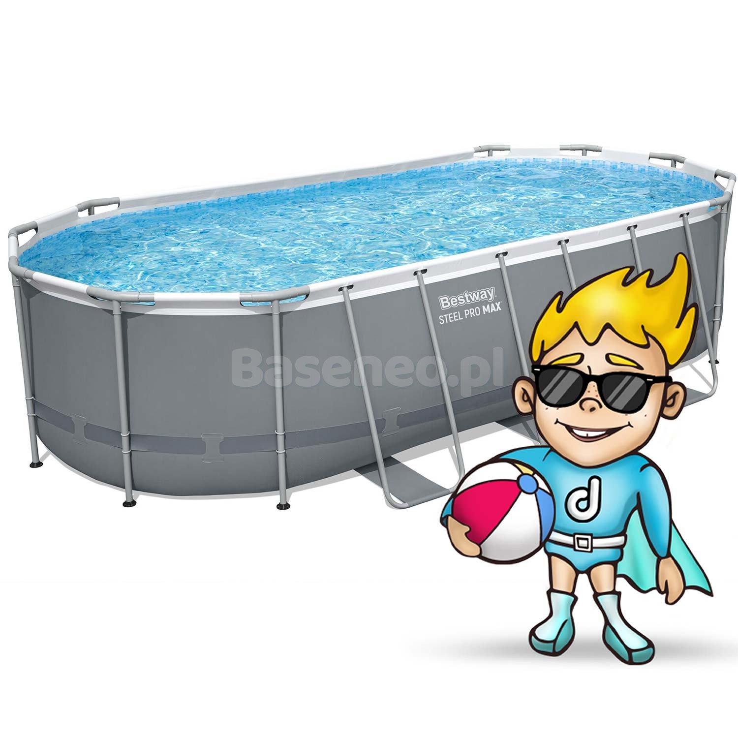 Basen ogrodowy stelażowy 549 x 274 x 122 cm 17w1 Bestway 56710