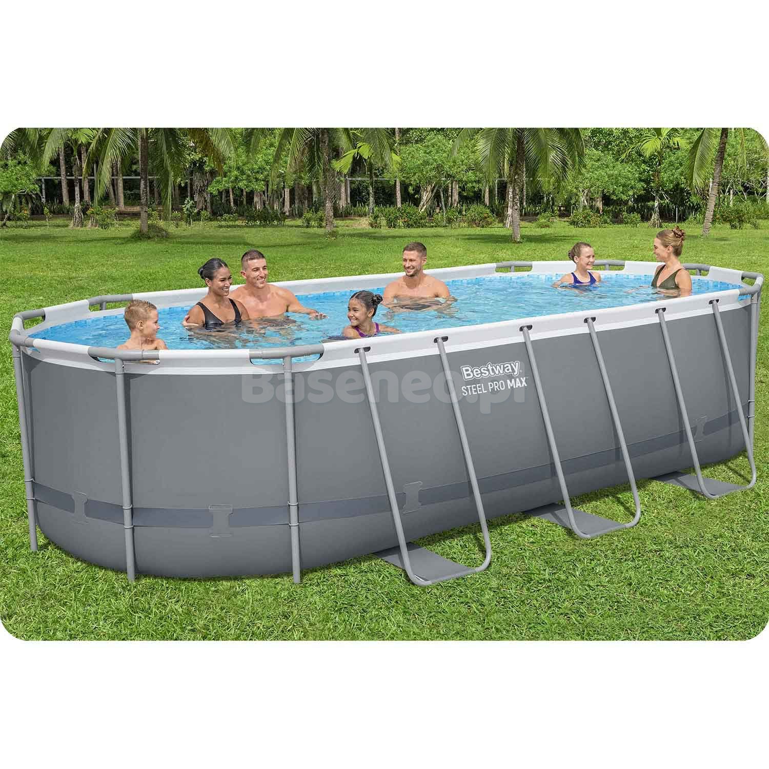 Basen ogrodowy stelażowy 549 x 274 x 122 cm 17w1 Bestway 56710