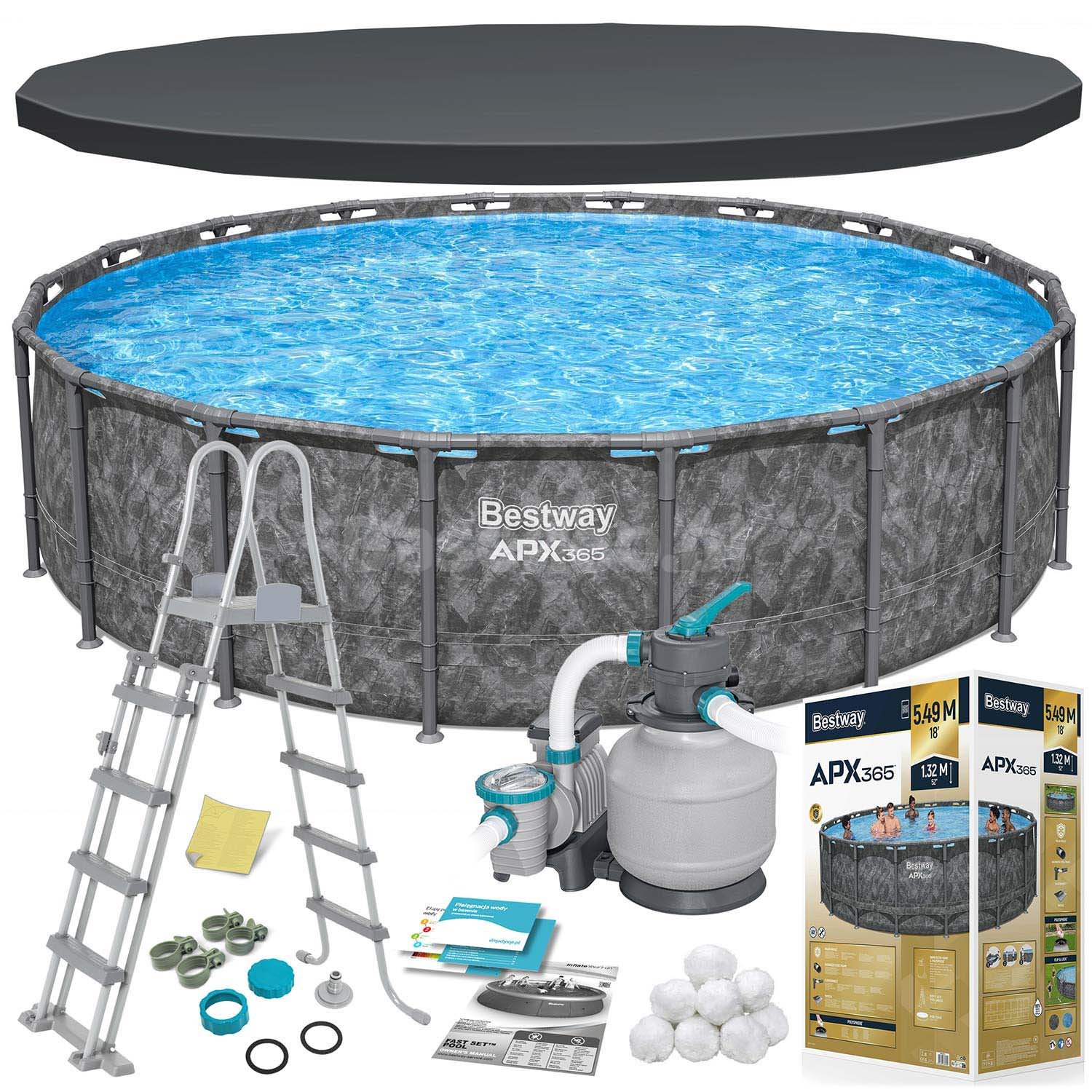 Basen ogrodowy stelażowy 549 x 132 cm 11w1 Bestway 561KC