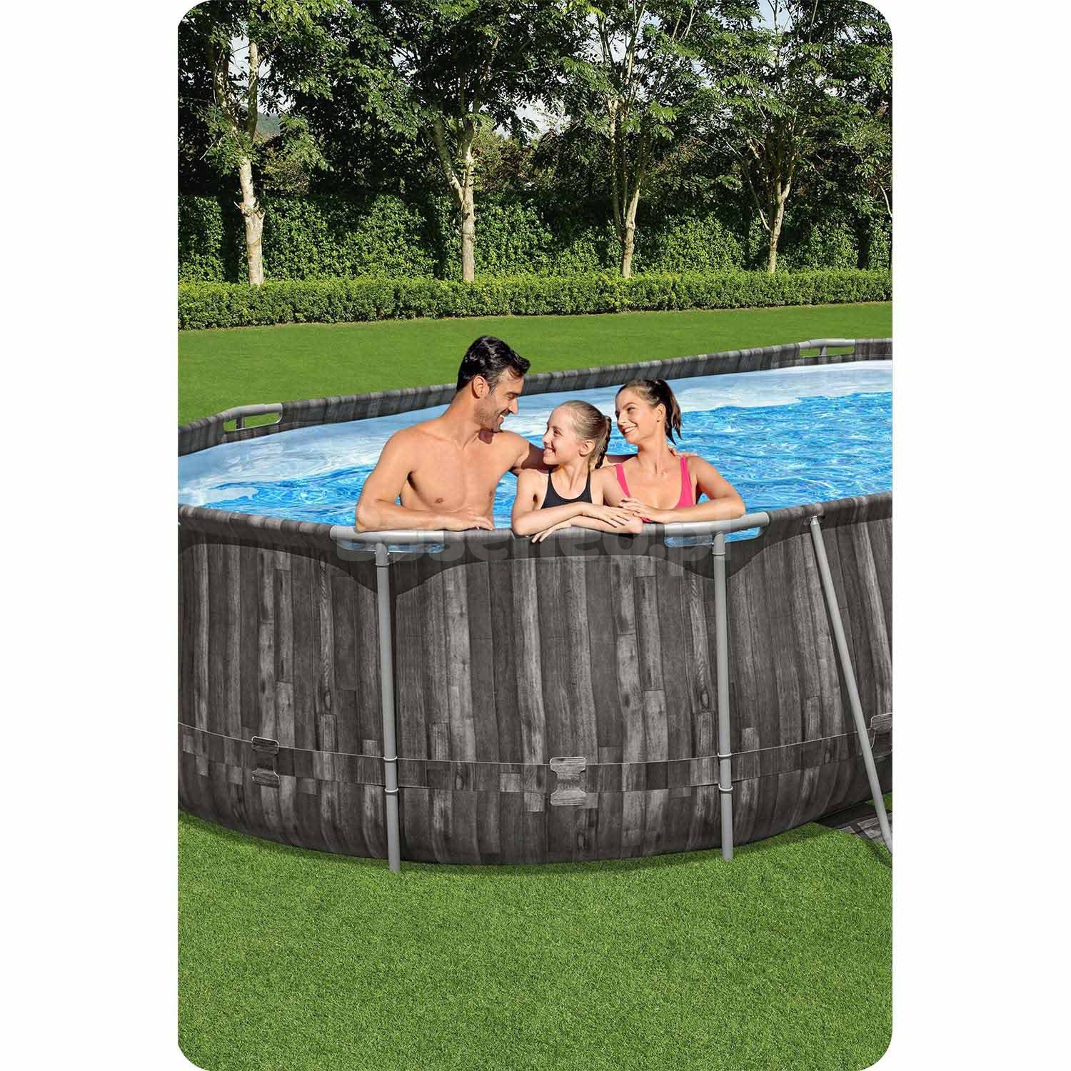 Basen ogrodowy stelażowy 610 x 366 x 122 cm 12w1 Bestway 5611R