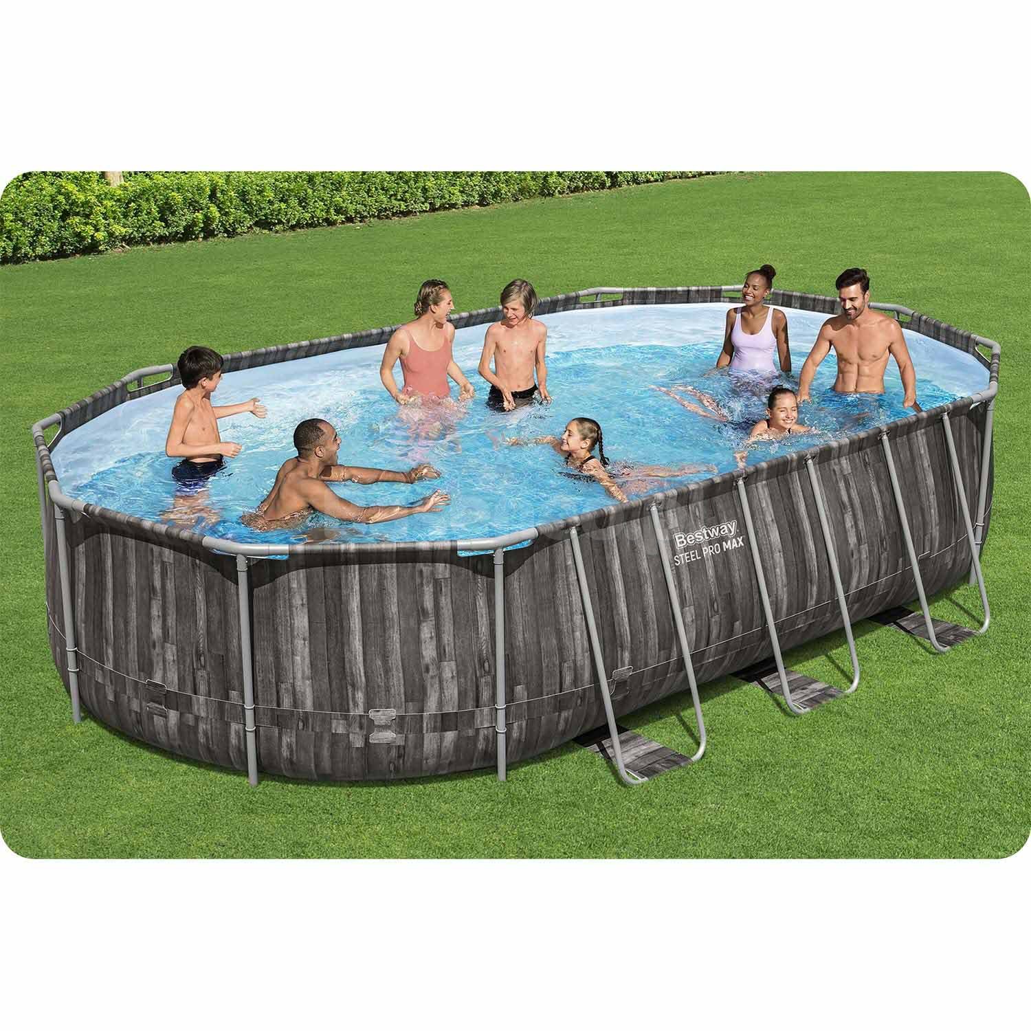 Basen ogrodowy stelażowy 610 x 366 x 122 cm 18w1 Bestway 5611R