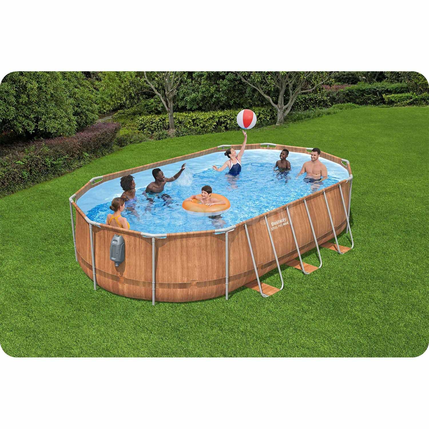 Basen ogrodowy stelażowy 610 x 366 x 122 cm 13w1 Bestway 56719N