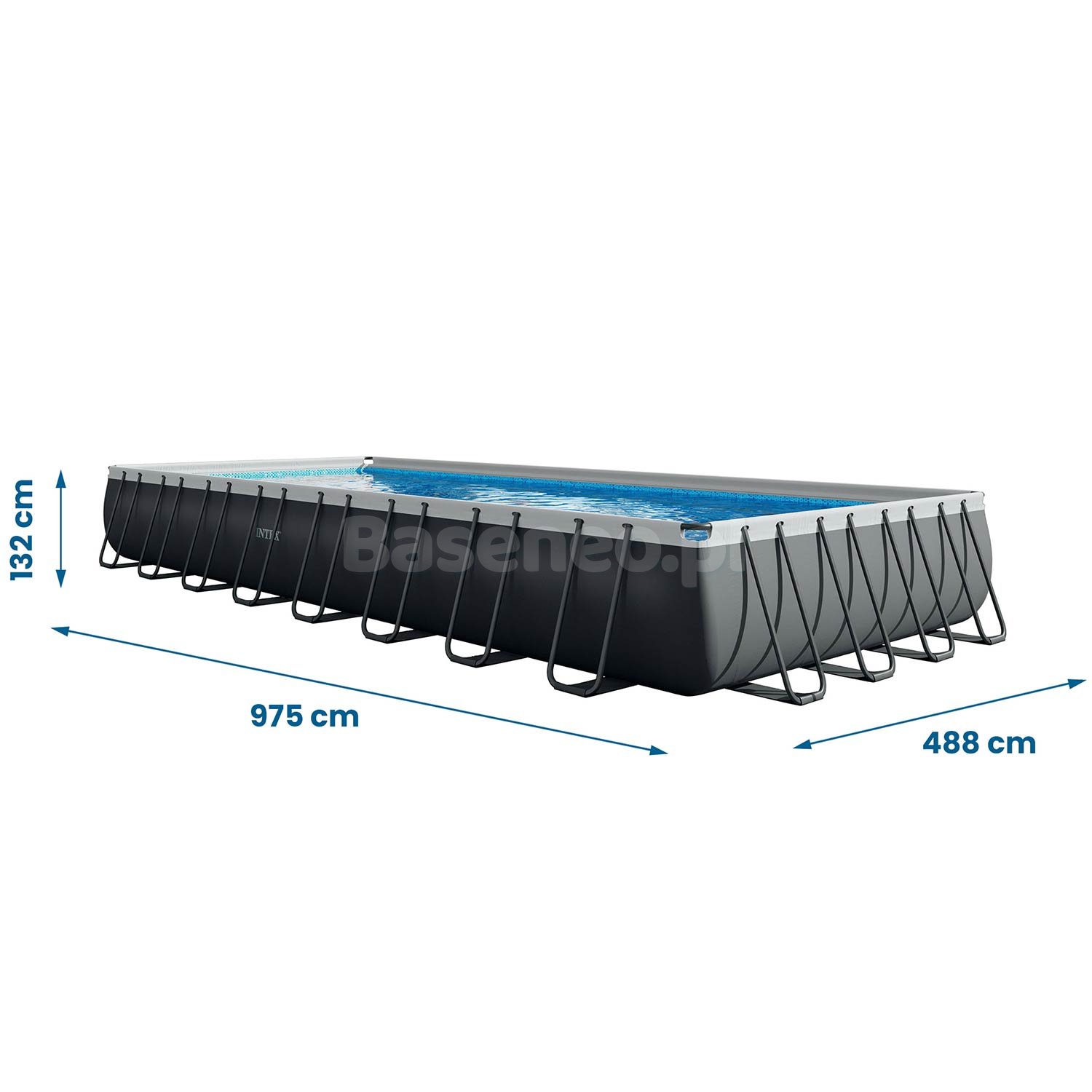 Basen ogrodowy stelażowy 975 x 488 x 132 cm 15w1 INTEX 26378