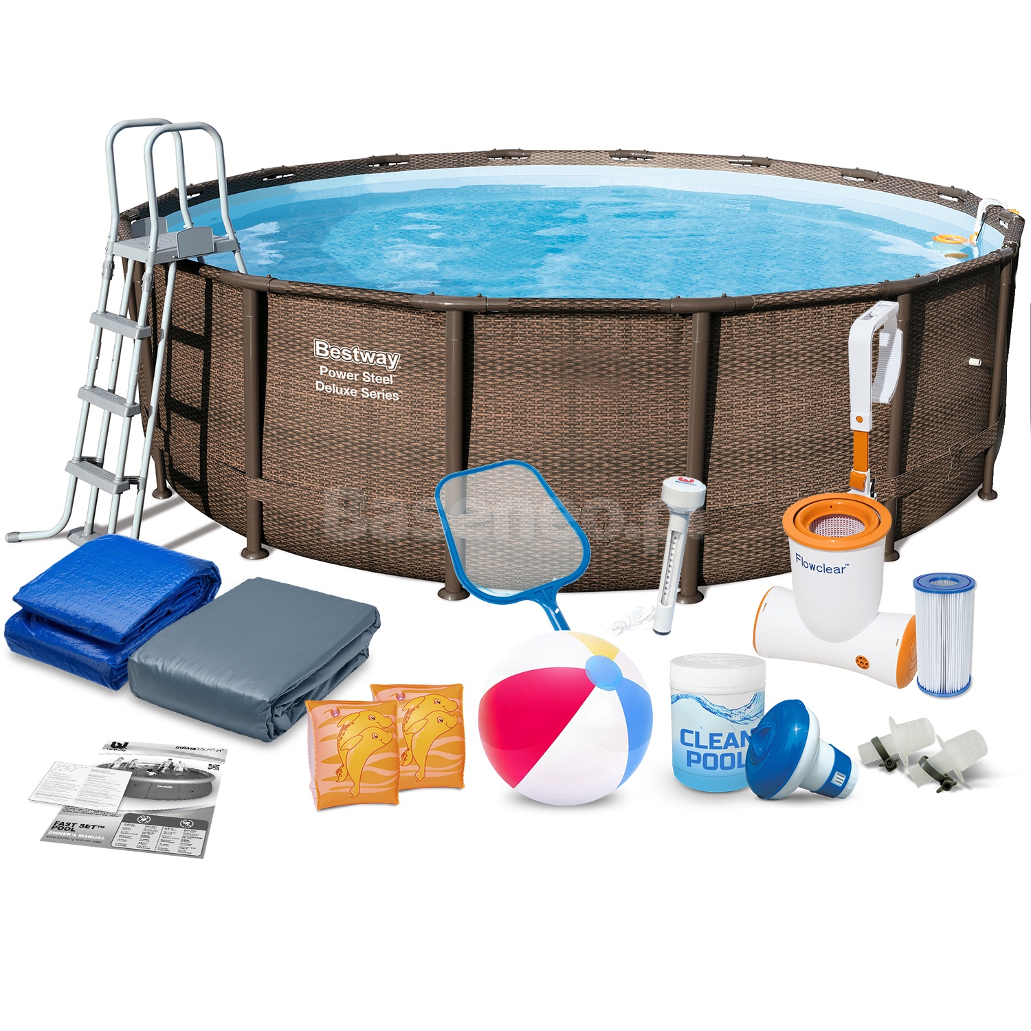 Basen ogrodowy stelażowy Deluxe 488 x 122 cm 18w1 Bestway 56666