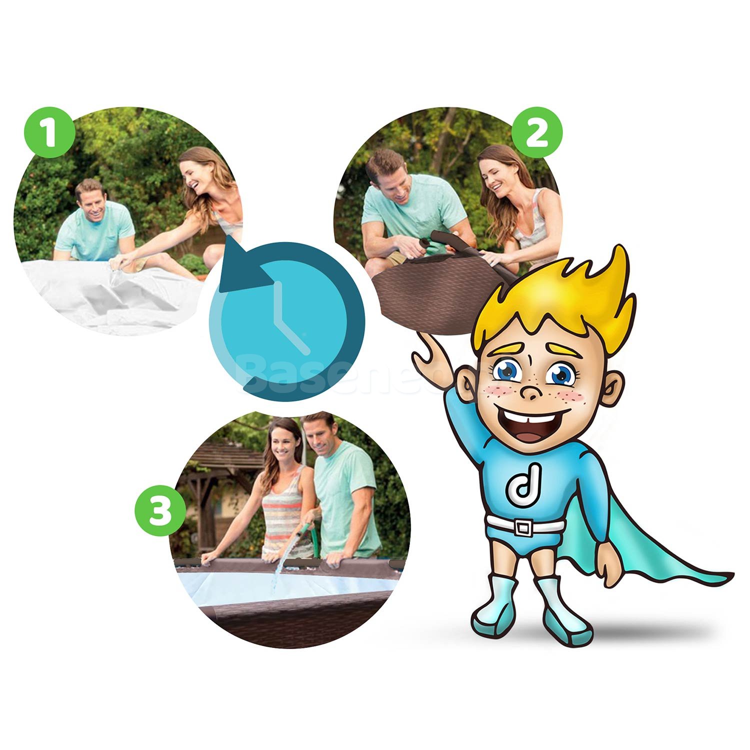 Basen ogrodowy stelażowy okrągły 366 x 100 cm 10w1 Bestway 56709