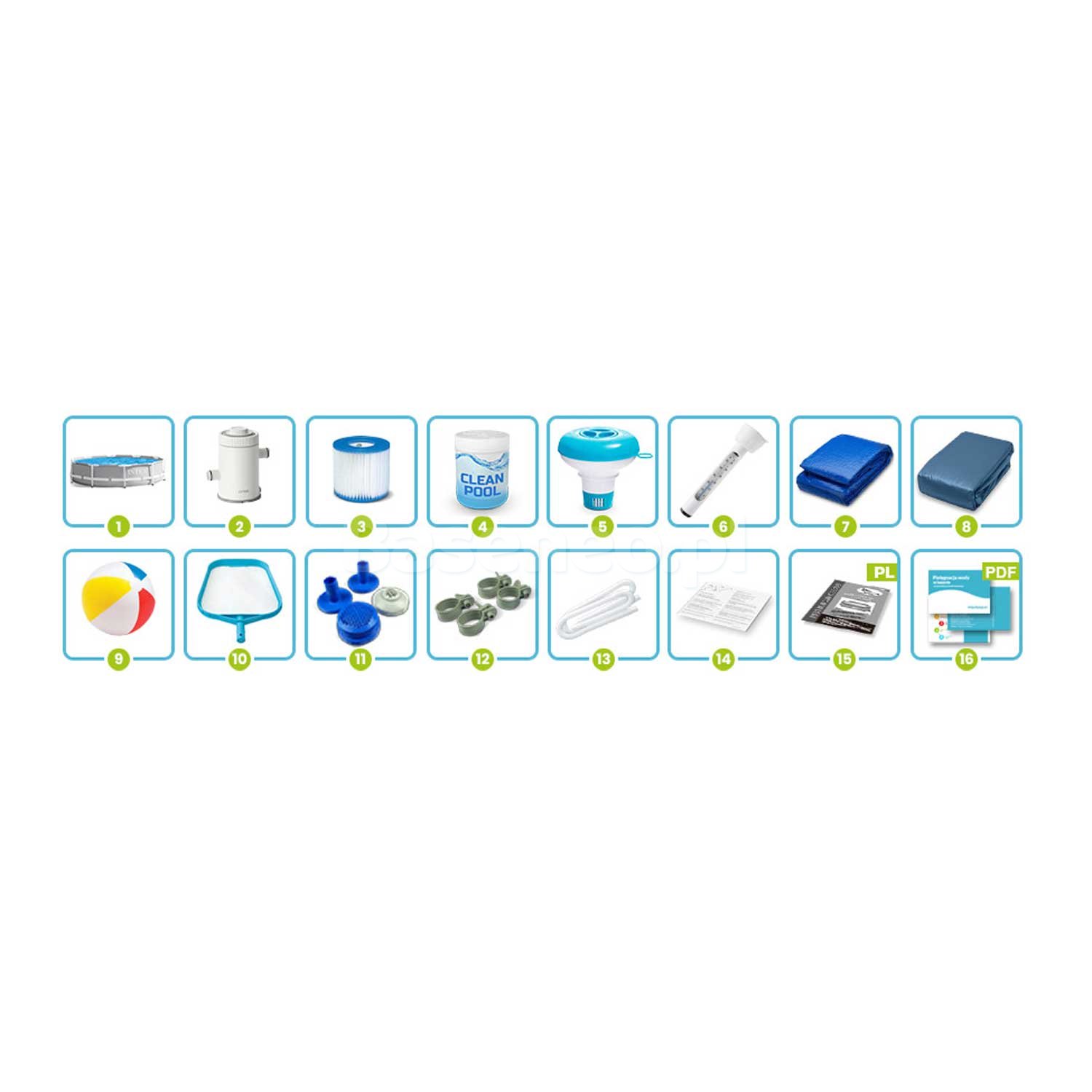 Basen ogrodowy stelażowy Prism Frame 305 x 76 cm 15w1 INTEX 26702