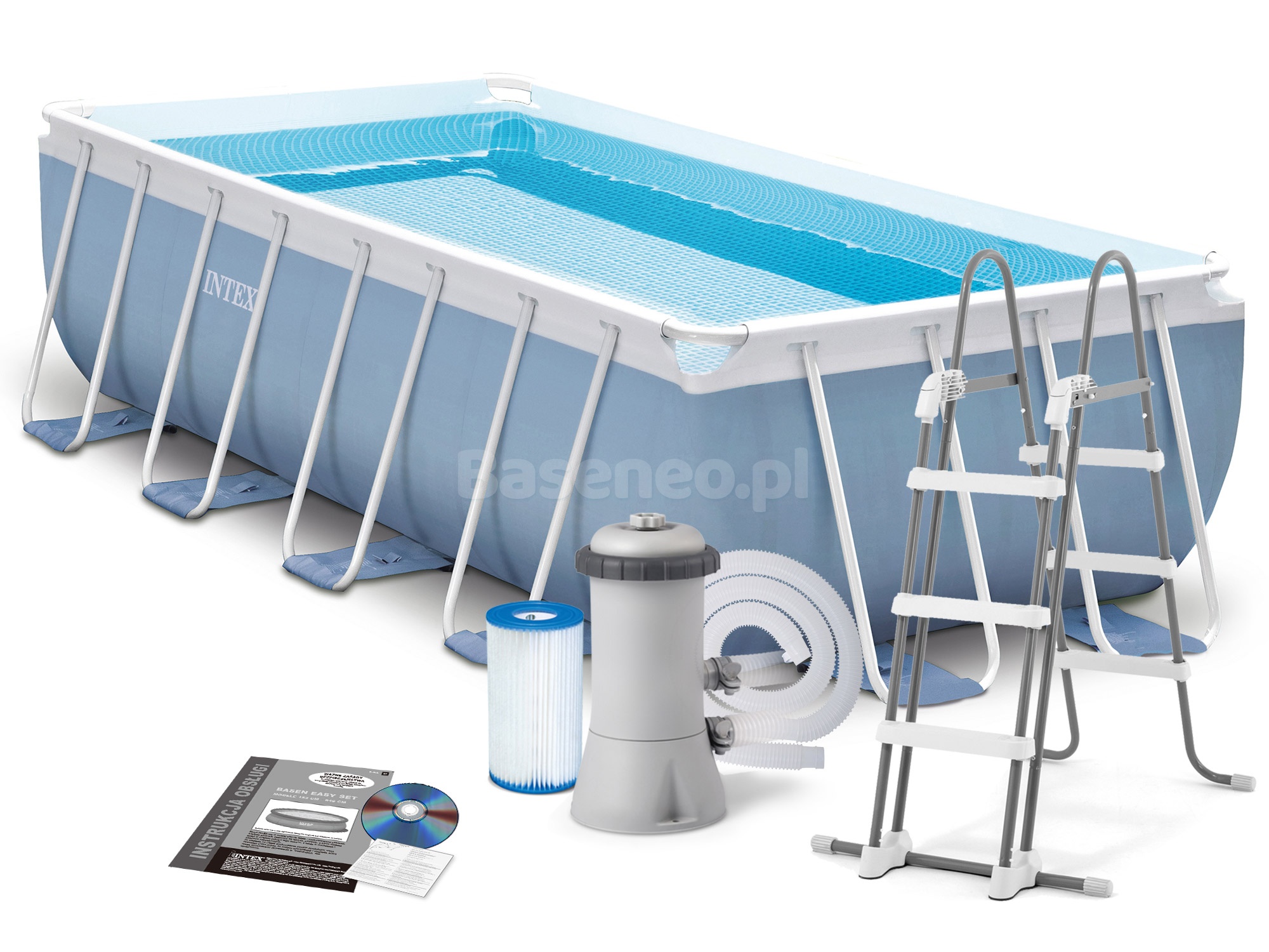 Basen ogrodowy stelażowy Prism 400 x 200 x 100 cm 4w1 INTEX 26776