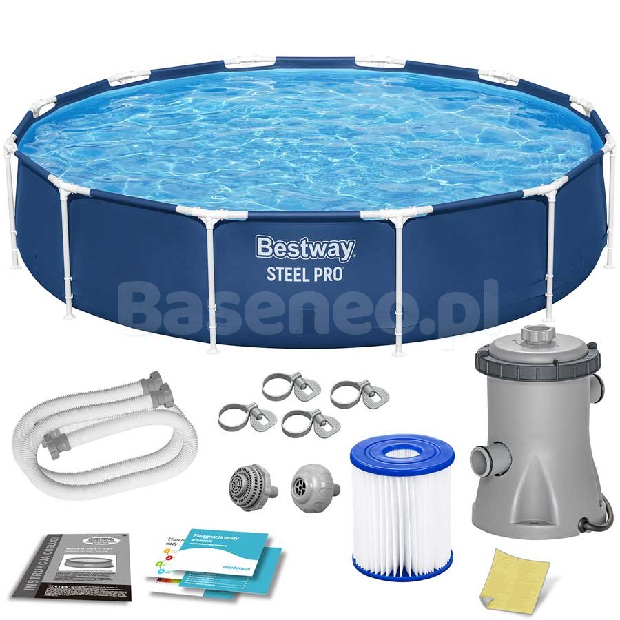 Basen ogrodowy stelażowy z pompą 366x76 cm 7w1 Bestway 56681