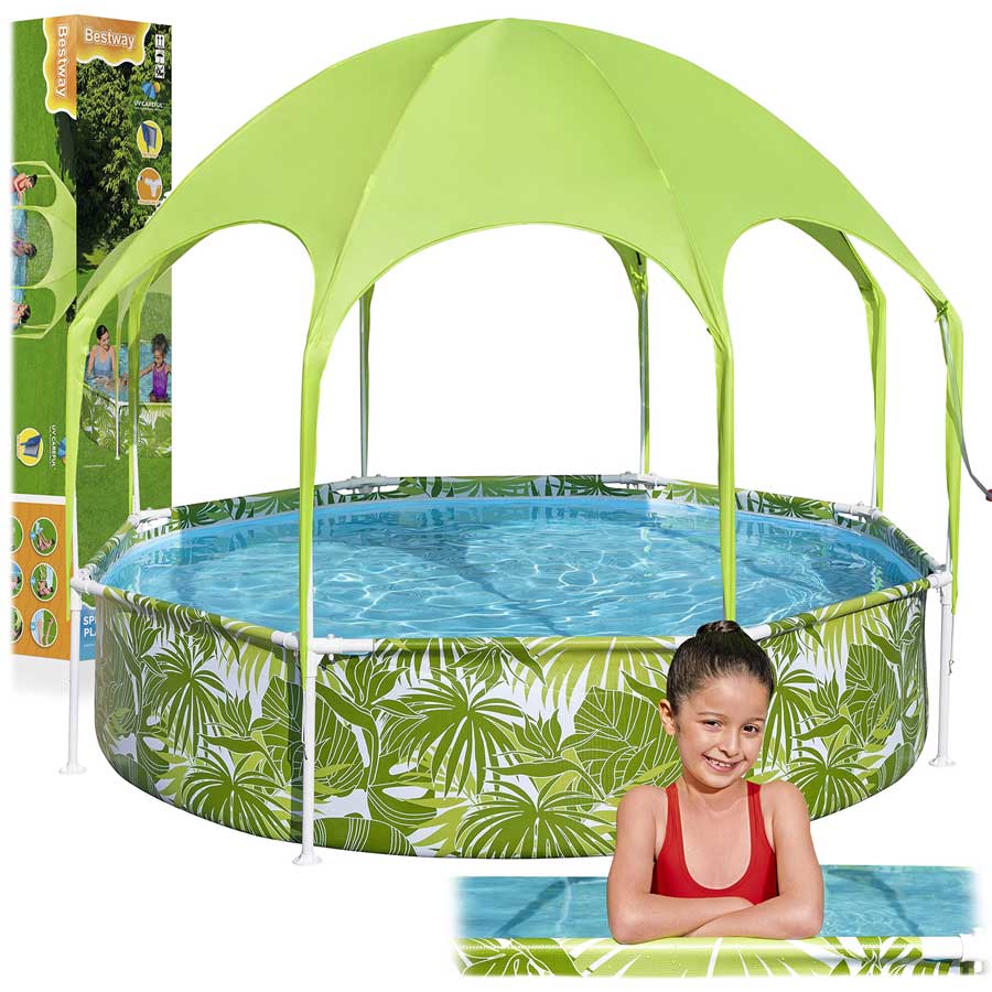 Basen stelażowy dla dzieci z daszkiem 244x51 cm Bestway 56432