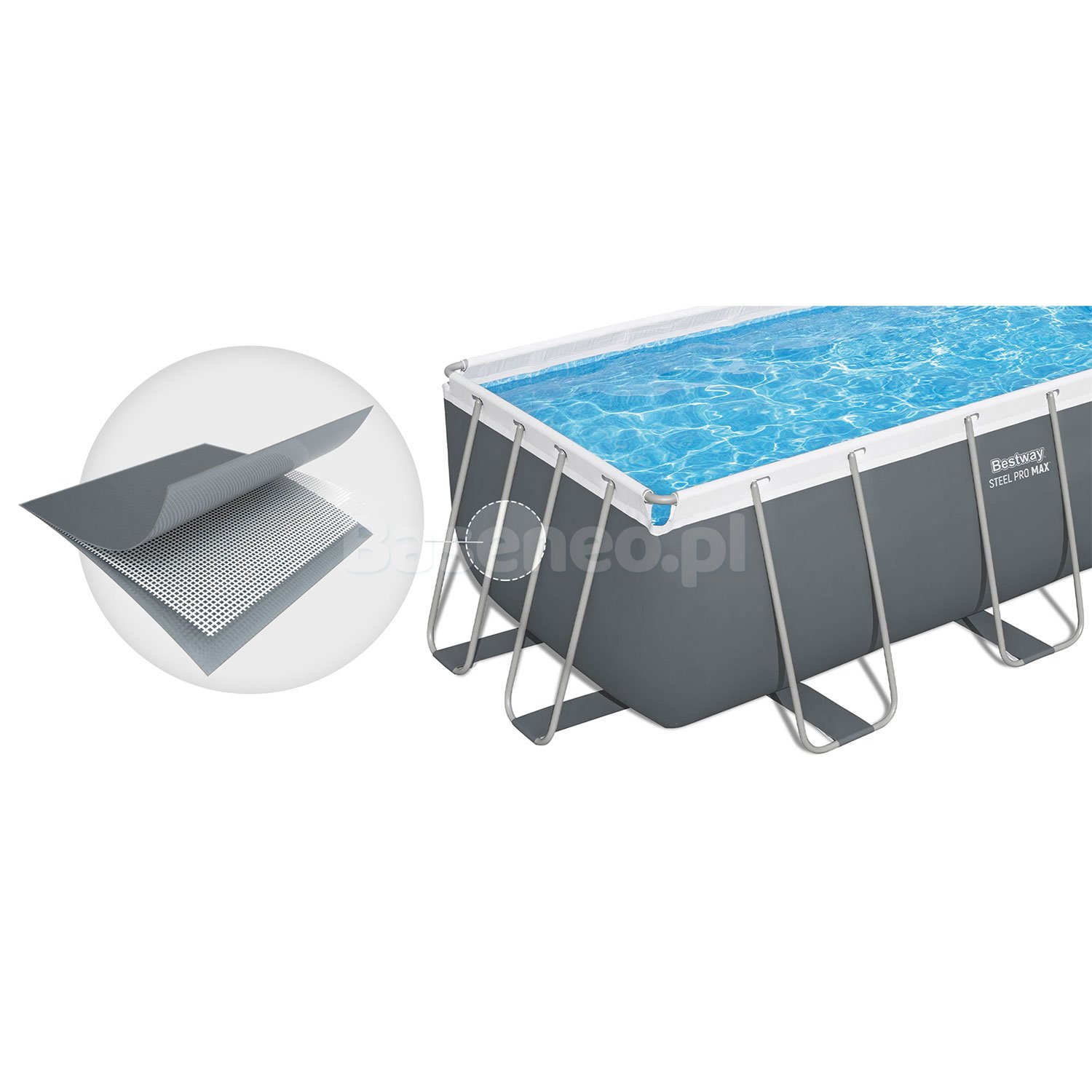 Basen stelażowy ogrodowy 412 x 201 x 122 cm 11w1 Bestway 56456N